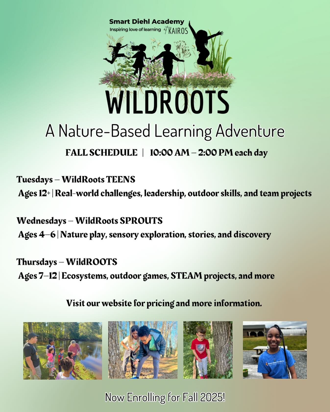 🌿 Adventure Awaits at WildRoots!
Nature-based learning, friendship, and discovery — all on the farm at Smart Diehl Academy at Kairos in Midland!
🕙 10AM–2PM | Small group, big impact.
📍Tuesdays: Teens (12+)
📍Wednesdays: Sprouts (Ages 4–7)
📍Thursdays: WildRoots (Ages 7–12)
🛖 Outdoor learning done right.
📩 Register now at smartdiehlacademy.com
#NatureSchool #WildRootsProgram #OutdoorLearning #SmartDiehlAcademy #FarmSchoolFun #MidlandNC #HomeschoolLife #HandsOnLearning #NatureLovers #UnplugAndGrow