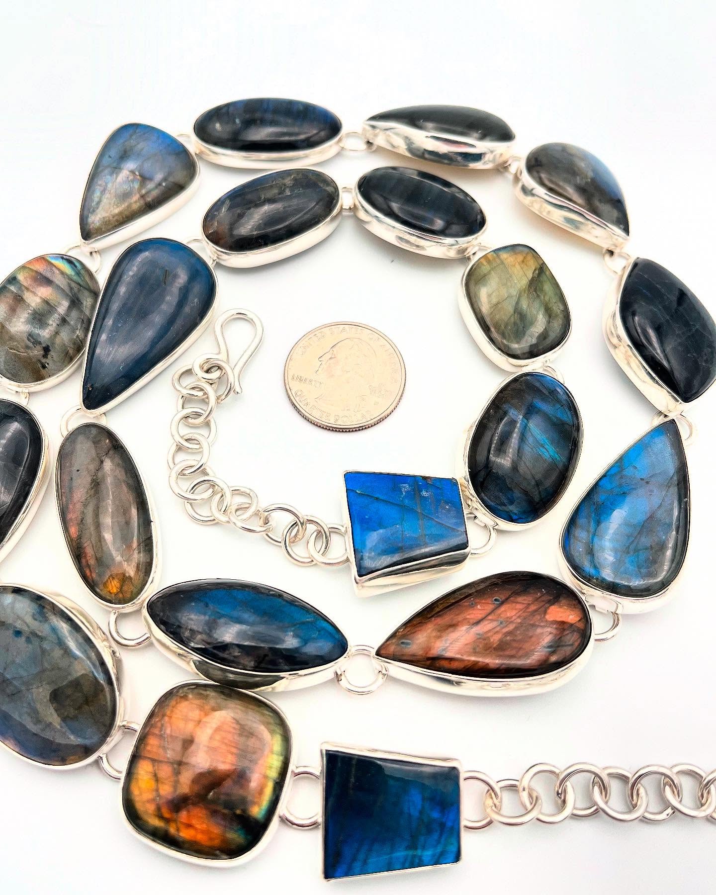Introducing our stunning Veilwalker:
Belt of the Inner Realms. Crafted with radiant labradorite gemstones set in high-polish .925 sterling silver, this belt drapes the body like an ancient sigil. Each stone reflects the beauty of transformation and spiritual wisdom. Elevate your style and embrace your inner mystic! Explore more at https://wix.to/aF8ts7f #Veilwalker #MysticBelt #Labradorite #Transformation