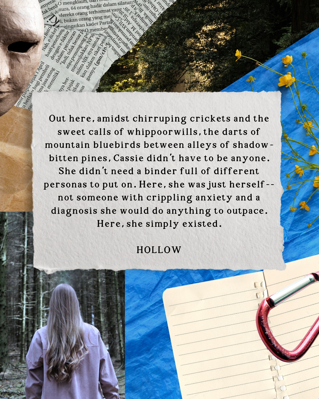 All of the characters in HOLLOW by @taylorlgrothe are intriguing in their own way, but Cassie stood out the most to me. All she wants is a place to rest and be herself. If that isn’t relatable, I don’t know what is.
#Hollow #TaylorGrothe #HollowBook #MeetTheCharacters #CultHorror