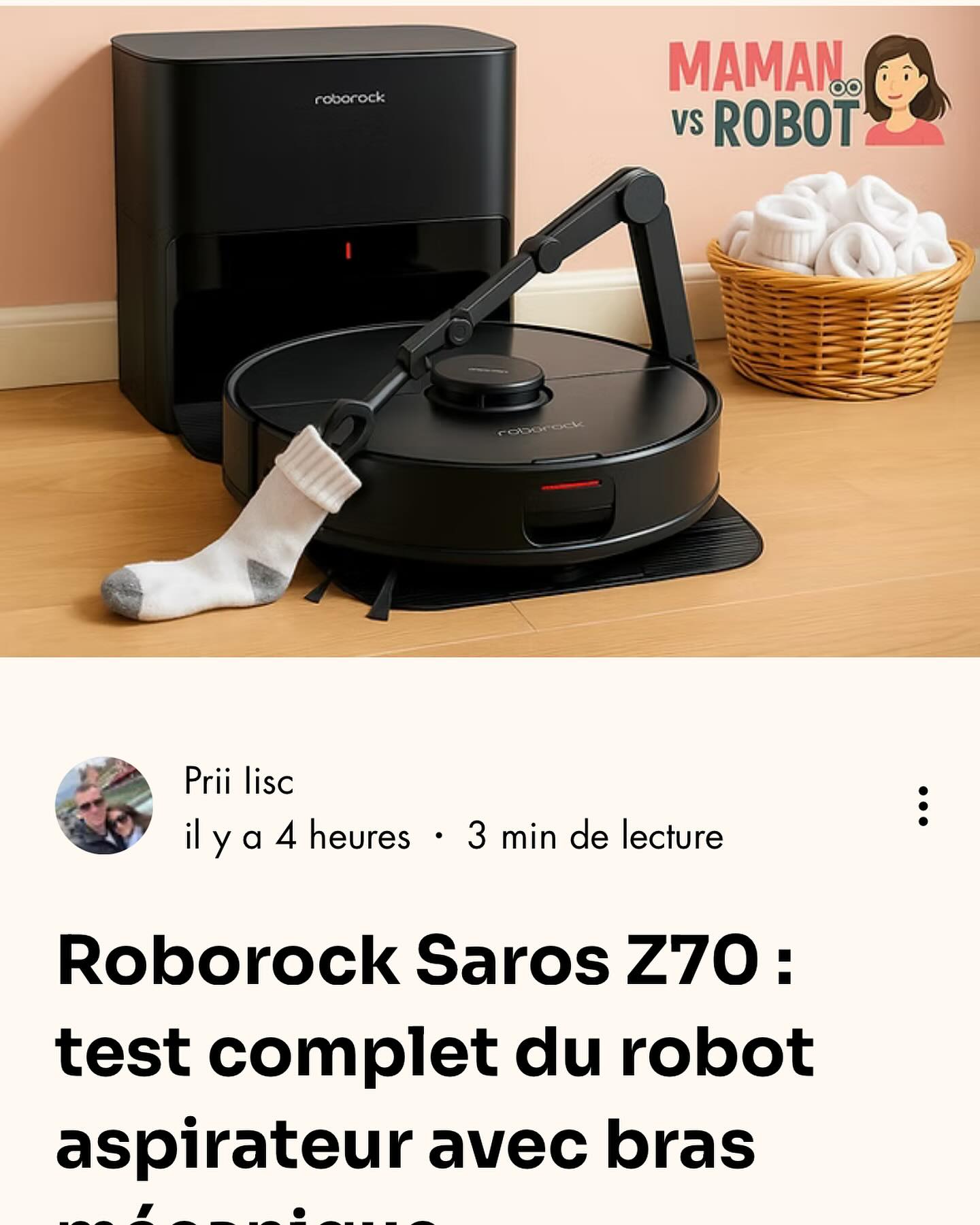 ✨ Il a un bras… et il aspire mieux que ton ado ! ✨
Le Roborock Saros Z70 débarque avec son bras mécanique ultra-flexible pour nettoyer les recoins impossibles. Coin du canapé, dessous du lit, derrière les meubles… plus aucun endroit n’échappe à ce robot aspirateur futuriste. 🤖💨
Dans mon test complet, je te dis tout :
✅ Son système de lavage boosté
✅ Son autonomie XXL
✅ Son intelligence (presque flippante)
✅ Et bien sûr… ses petits défauts
👉 Curieux(se) ? Viens lire l’article complet ici :
www.mamanvsrobot.com/post/roborock-saros-z70-test-complet-du-robot-aspirateur-avec-bras-mécanique
📌 PS : Après ça, tu n’auras plus aucune excuse pour ne pas avoir un sol nickel sans lever le petit doigt 😏
#Roborock #SarosZ70 #RobotAspirateur #MaisonConnectée #SmartHome #MamanVsRobot #NettoyageFacile #HighTechMaison #InnovationMaison #Robotique