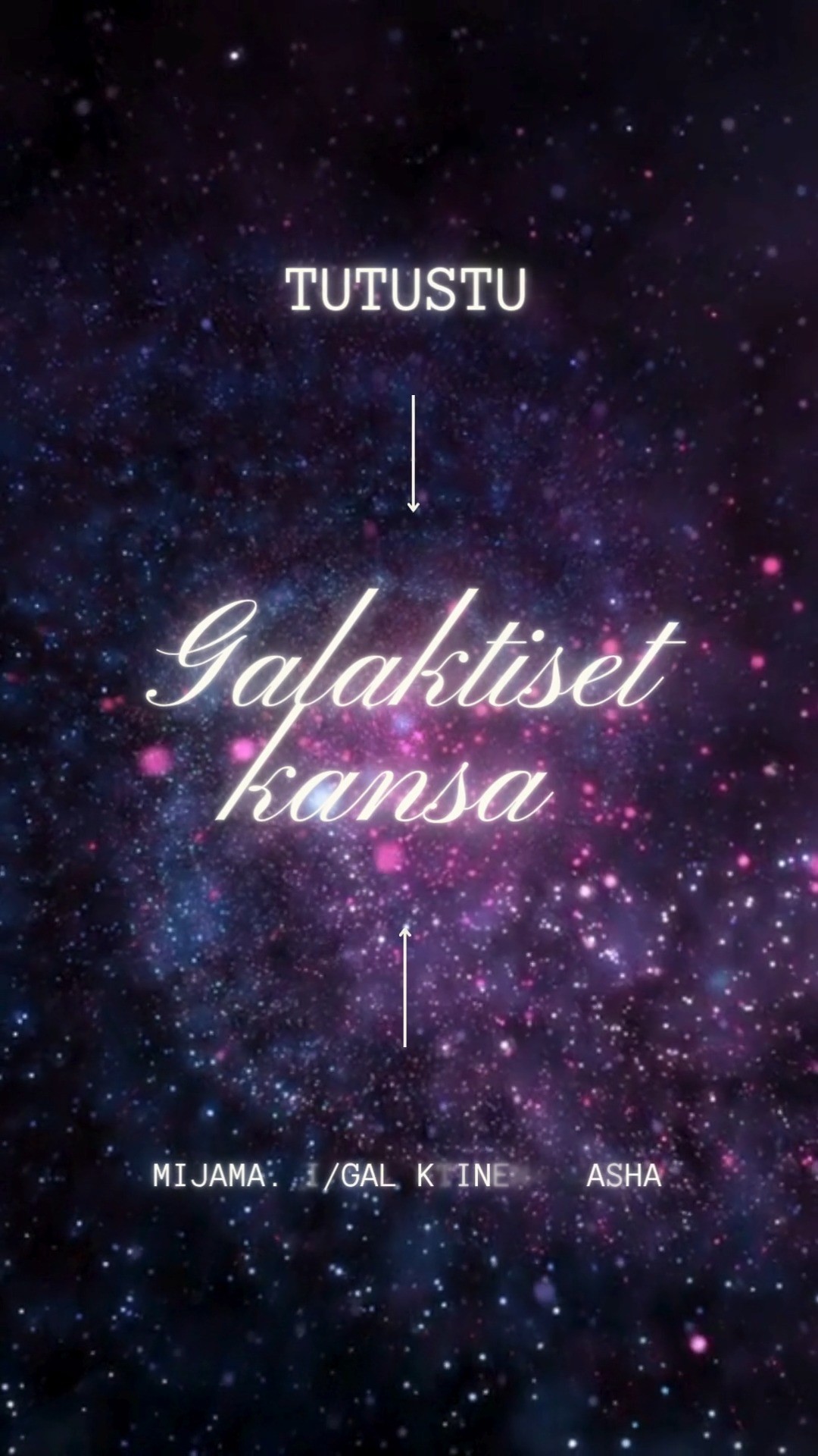 Tämä kurssi avaa ovet yhteyksiin, joita olet jo aavistanut.
Galaktiset kansat kurssi on sinulle, jos... Olet kyllästynyt galaktisuuden mystifiointiin suhteessa ihmisyyteen ja kaipaat juurtunutta ja selkeää tapaa ymmärtää tähtiyhteyksiä.
Koet vetoa tähtikansoihin, mutta et ole varma, mitä ne oikeastaan ovat ja miksi ne vetävät puoleensa.
Pohdit ihmisyyttä syvällisesti ja haluat oivaltaa, mitä yhteys voi merkitä myös henkilökohtaisessa elämässäsi. Olet kaivannut vastauksia syvempiin tuntemuksiisi ja kysymyksiisi, kuten...
“Miten tietyt tähtikansat vuorovaikuttavat kanssani?
"Miksi tietyt tähtikansat resonoivat minulle, mistä se johtuu?”
“Miten luon yhteyden minulle tuttuihin galaktisiin kansoihin?”
Tutustu: mijama.fi/galaktinen-akasha