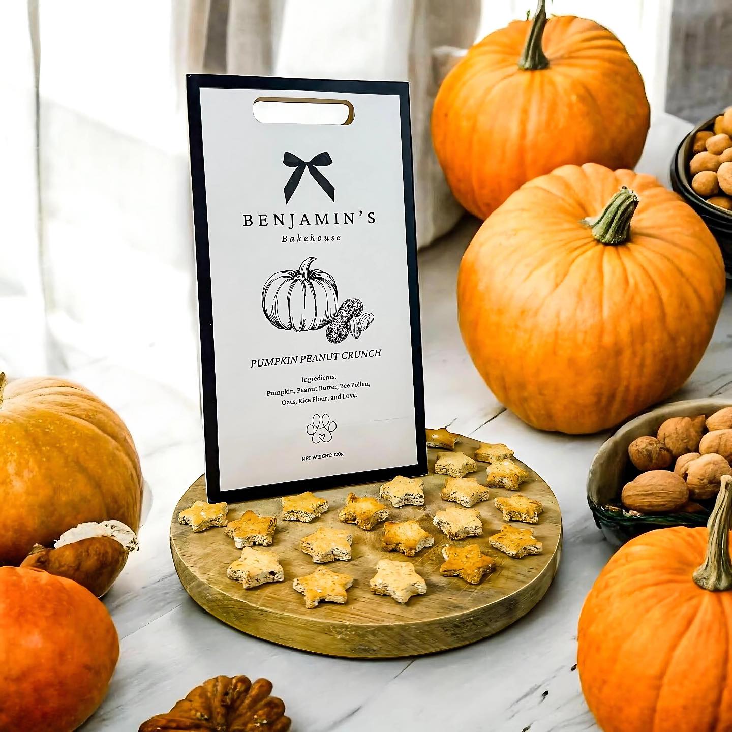🎃 Say hello to fall in a bite! 🍂
Introducing our newest seasonal flavor — Pumpkin Peanut Crunch 🧡✨
Packed with pumpkin, peanut butter, and a sprinkle of love, this treat is perfect for cozy cuddles and crunchy cravings 🐾💛
Nutty, hearty, and oh-so-satisfying — your pup's new autumn obsession has arrived! 🍁🐶
P.S this flavor is eggs free✅ — safe for pups who are allergic to eggs🐣
Available for purchase now! 🎉
#benjaminsbakehouse #pumpkinpeanutcrunch #falltailsandflavors