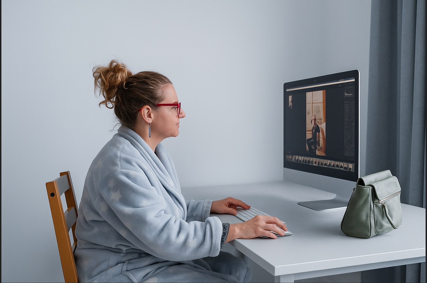 Dressing gown winter break edition 🤣
Ok so I got ChatGPT to make an image of me from a documentary image I put in of myself. This is the “staged“ version. Swipe to see the real one.
Sometimes I feel we are so programmed to want perfect images and to have clean cut stock-like images like this - but to me this results in cold, clinical nothingness photos.
My youngest took this of me while working on the @svedmelbourne edits last week.
Do I love myself in this second image? Nope. But will I be interested in looking back at this image in 5 years? Yes!
Do I love how tidy my desk is in this image? Nope. But will I be interested in seeing what’s on my desk and in the back ground in 10 years? Yup!
I know this is an extreme example but this is honestly how I feel about the “perfect image”z
These are the images that our family likes to see of us, just being us.
We never know what’s around the corner.
Simple images like this of people being people is what we should want. No?