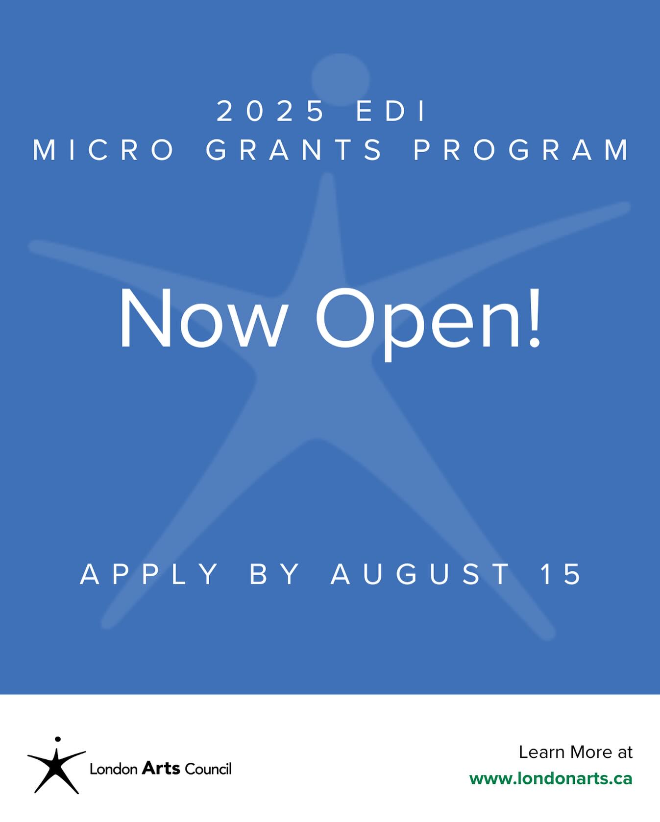 Artists and Artist Collectives! 🖌️
NOW OPEN: EDI Micro Grants
The Equity, Diversity, and Inclusion Micro Grants Program is designed to provide financial assistance for projects and initiatives of Individual Artists and/or Artist Collectives who have encountered barriers obtaining support within the current systems and structures of existing traditional funding mechanisms.
This program supports the following Individuals and Collectives of artists, creators, practitioners of traditional arts in all disciplines: Indigenous Artists/Collectives based in London, Ontario, and the surrounding First Nations (Chippewa of the Thames First Nation, Munsee Delaware First Nation, and Oneida Nation of the Thames), Artists/Collectives with English as their Second Language, and Culturally Diverse (Racialized) Artists/Collectives
based in London, Ontario.
🗓️ Apply by August 15, 2025 at 4:30pm
💻 Visit the link in bio for full details
@cityoflondonont
#LdnOnt #LdnArtsCouncil #IndigenousLondonArts
@ontarioartscouncil @canadalifeco @cityoflondonont