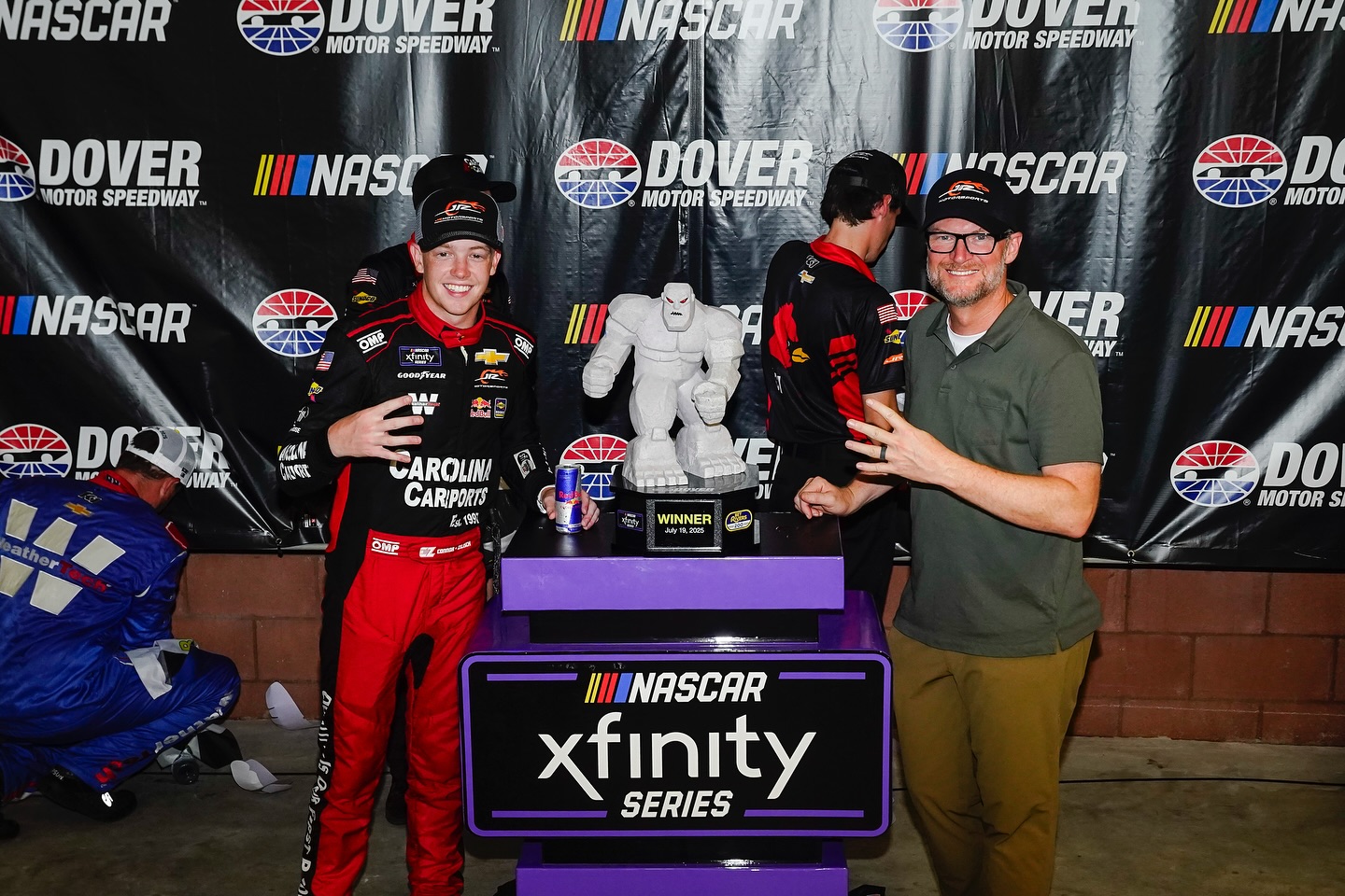 Let’s gooooo!!!! Win #4 on the year at Dover today. Rain shortened race but we were in the right spot when it counted. Thankful for my @carolinacarportsincorporated 88 team and proud of the run we’ve been on lately. Let’s keep it rollin!!!👊🏼👊🏼