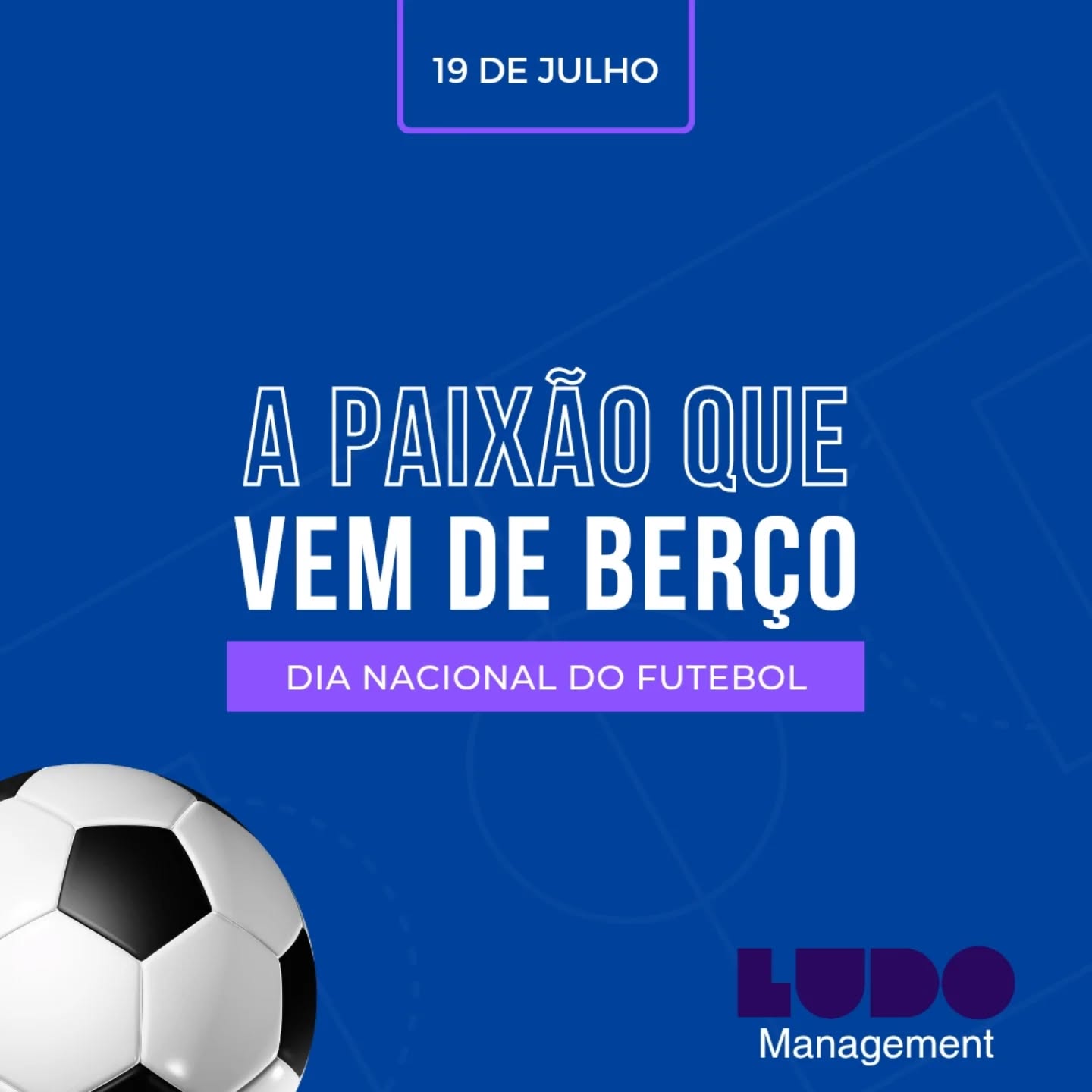 ⚽ 19 de Julho – Dia Nacional do Futebol
A paixão que vem de berço, que une gerações e transforma histórias.
Mais do que um esporte, o futebol é parte da nossa cultura, identidade e educação. Desde os primeiros chutes até os grandes sonhos, ele ensina, inspira e conecta.
Na Ludo, celebramos o futebol como ferramenta de formação, inclusão e alegria. Que essa paixão continue nos movendo, dentro e fora das quatro linhas! 💙
#DiaNacionalDoFutebol #Futebol #Ludo #Futsal #Esporte