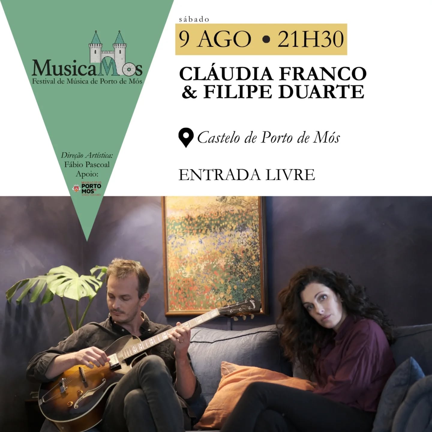 No sábado 9 de Agosto estaremos no MusicaMós no Castelo de Porto de Mós.
A entrada é gratuita e começa às 21h30.
#jazz #jazzguitar #jazzportugues #jazzsinger #portugal #portodemos #music #portuguesejazz #jazzfestival