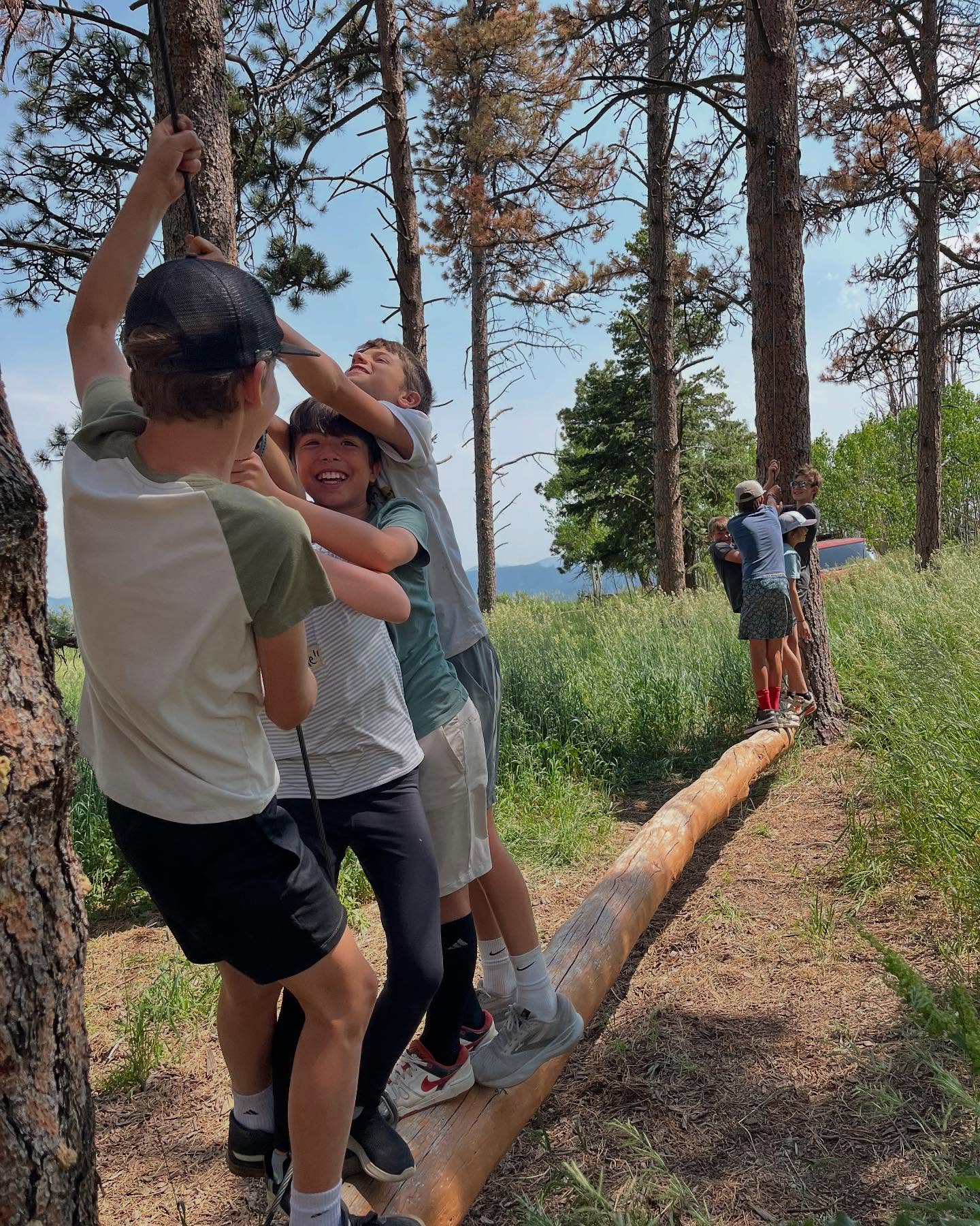 The challenge course! The challenge course is filled with different group activities that encourage communication, collaboration, and teamwork! #summercamps #coloradomountainranch #cmr #challengecourse #challengecoursefacilitator #bouldercolorado