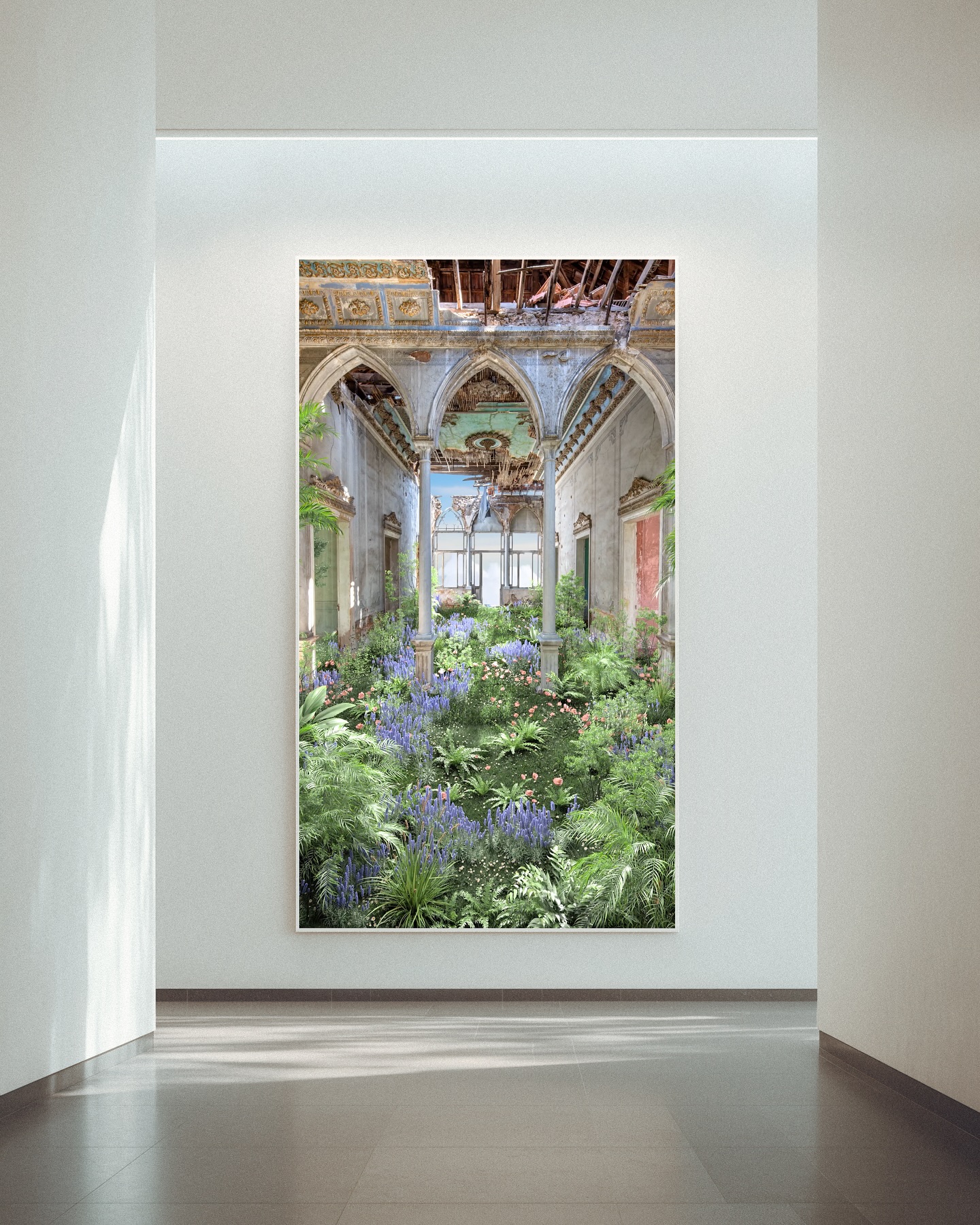'Heights' is an artwork rooted in an abandoned villa in Beirut, Lebanon.
The artwork exists both as a still archival print and as a time-based moving image.
Blending a decaying building with digitally sculpted vegetation and motion, the piece aims to breathe life back into the forgotten space.
The work reflects a layered history and unique architectural design, where Eastern and Western influences converge.
'Heights' will be featured in our upcoming exhibition, opening November 12 at Leila Heller Gallery in Dubai.
@alice.wexell
@leilahellergallery
