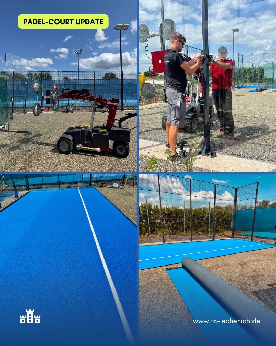 Es geht in großen Schritten Richtung Ziellinie! 🚀 Dank der tatkräftigen, freiwilligen Unterstützung einiger Mitglieder können wir diese Woche ein wenig aufs Gaspedal drücken!
In wenigen Tagen werden die Courts fertig sein. Nach der offiziellen Abnahme und ausgiebigen Tests können wir sie dann sicher freigeben zur Buchung. 👏