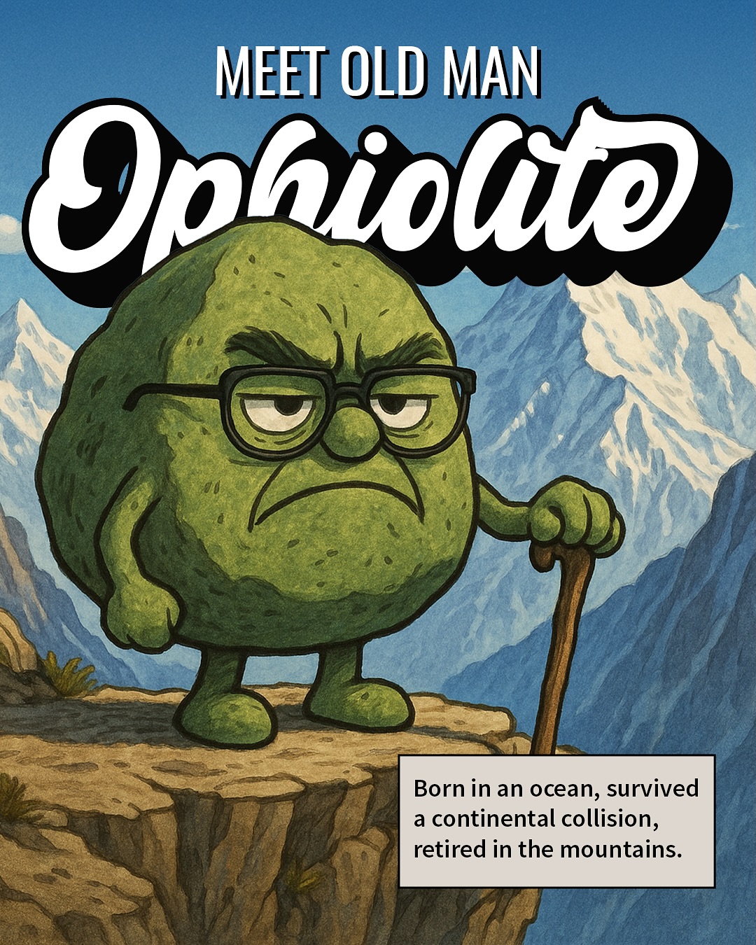 Adapted from our blog “In conversation with Old man Ophiolite” which is now live on the website!
Imagine if rocks could talk. @kanchid believes this is what an ophiolite she met in the Nubra region of Ladakh would say!
#TheNeevProject #Peridotite #MantleRock #DeepTimeStories #OphioliteTales #GeologyInLadakh #EarthFromWithin #TectonicDrama