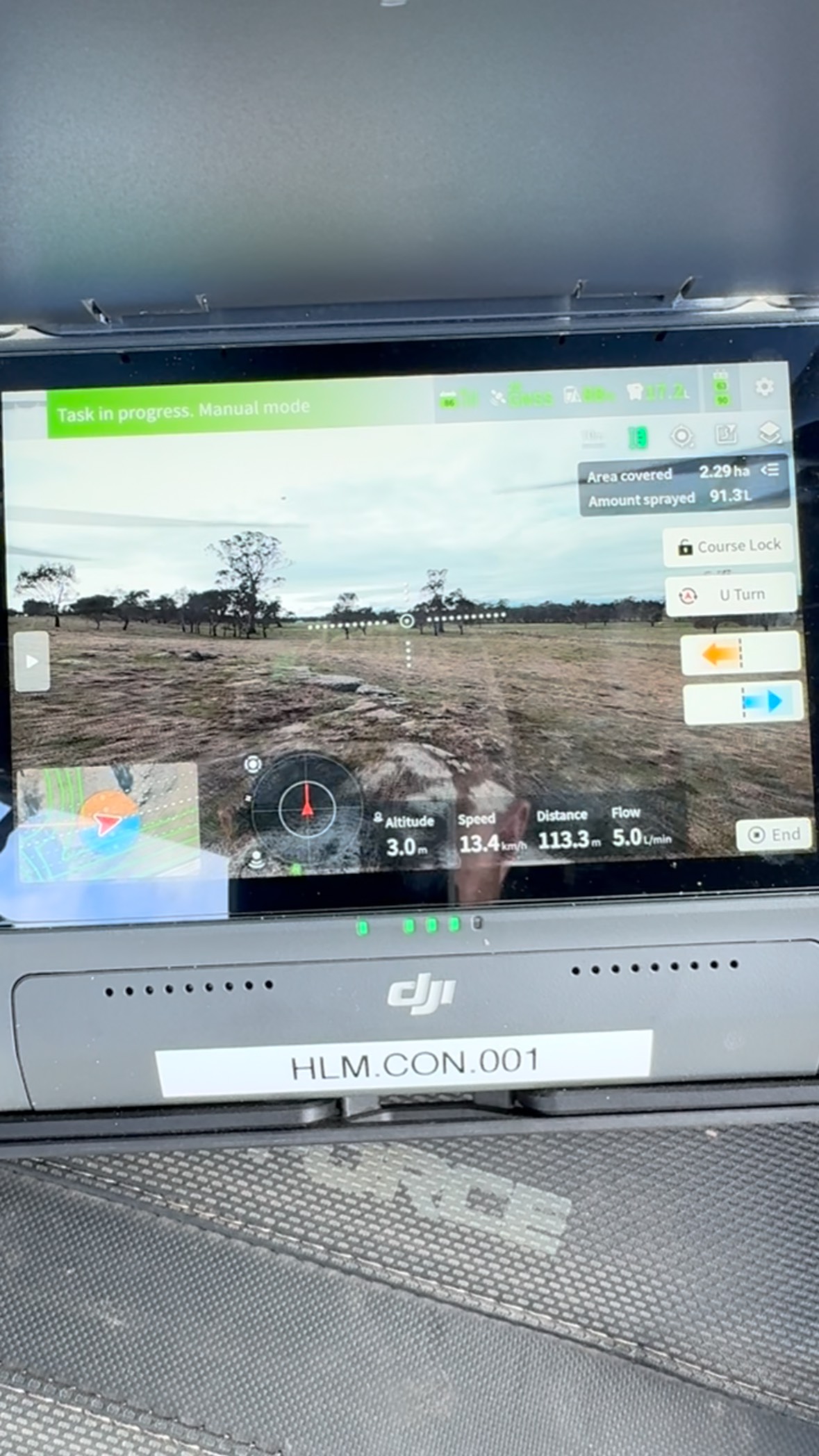 Liquid fert today on this rocky land. Very hard to access with other equipment, but made easy with the drone #djiagras