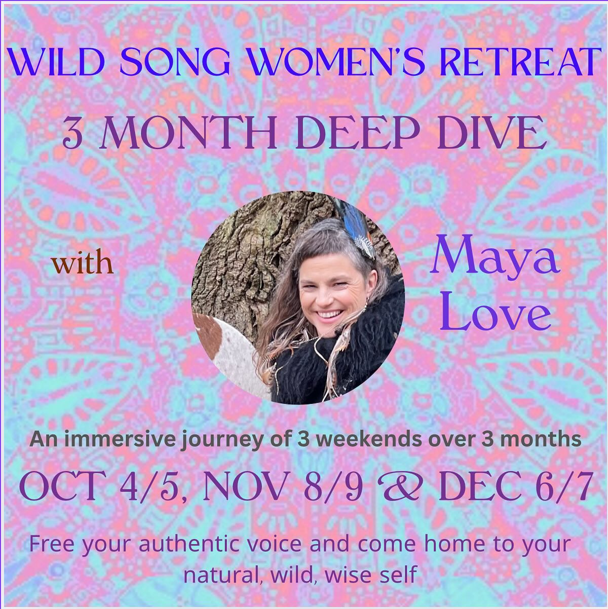 🌺 Following the deep magic of the Wild Song Women’s weekend retreats, there is now something more:
A 3-month immersive journey into the wild, wise self - through breath, song, ceremony, embodiment, vocal technique and play.
🌿On the beautiful land of Avalon Permaculture Gardens nr. Glastonbury.
3 weekends across 3 months PLUS a 1-2-1 personal session.
🗓️ OCT 4/5, NOV 8/9 & DEC 6/7
♥️ This is for the women ready to go deeper.
♥️ To awaken the innate wisdom of your voice.
♥️ To sing, to breathe, to laugh, to heal, and to become.
“I don’t want to leave. This is magic. And magic is real!” Jo
“Exactly what I was looking for without knowing it” Kate B
“Maya is exceptionally gifted in sharing her skill and her heart and soul which makes this experience safe, held and invaluable” Steffi
We offer 3 pricing tiers to make this experience accessible to all and to support each other’s place in the circle.
🌸 Flourish - £720
🌿 Growth - £650
🌱 Seed - £585
*Early Bird £100 off each price till Aug 1st*
Let’s sing, connect, and root deep together.
DM for questions or booking 🌼