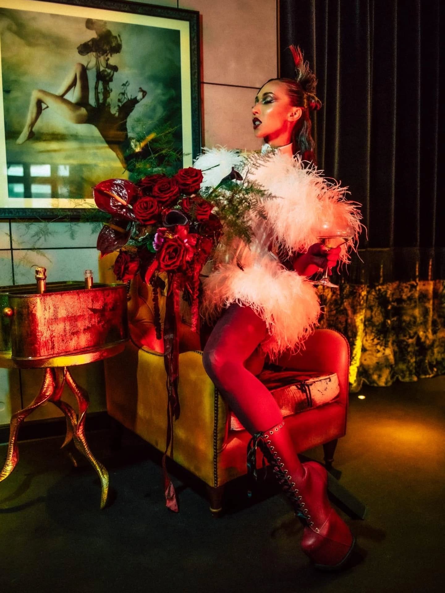 The stunning @vonwager looking absolutely incredible photographed by @danny.woodstock
@misty_couture corsetry and gloves with stunning @jaffe_feathers
@jivomir.domoustchiev collar
@natachamarro boots
MUA @nicmarilyn
Hair @johanjohn_
Flowers @rosievioletwise
I cannot tell you the level of excitement when @vonwager got in touch to create this look for her wedding day, but I have earned bragging rights that I won't let go of for quite a while!