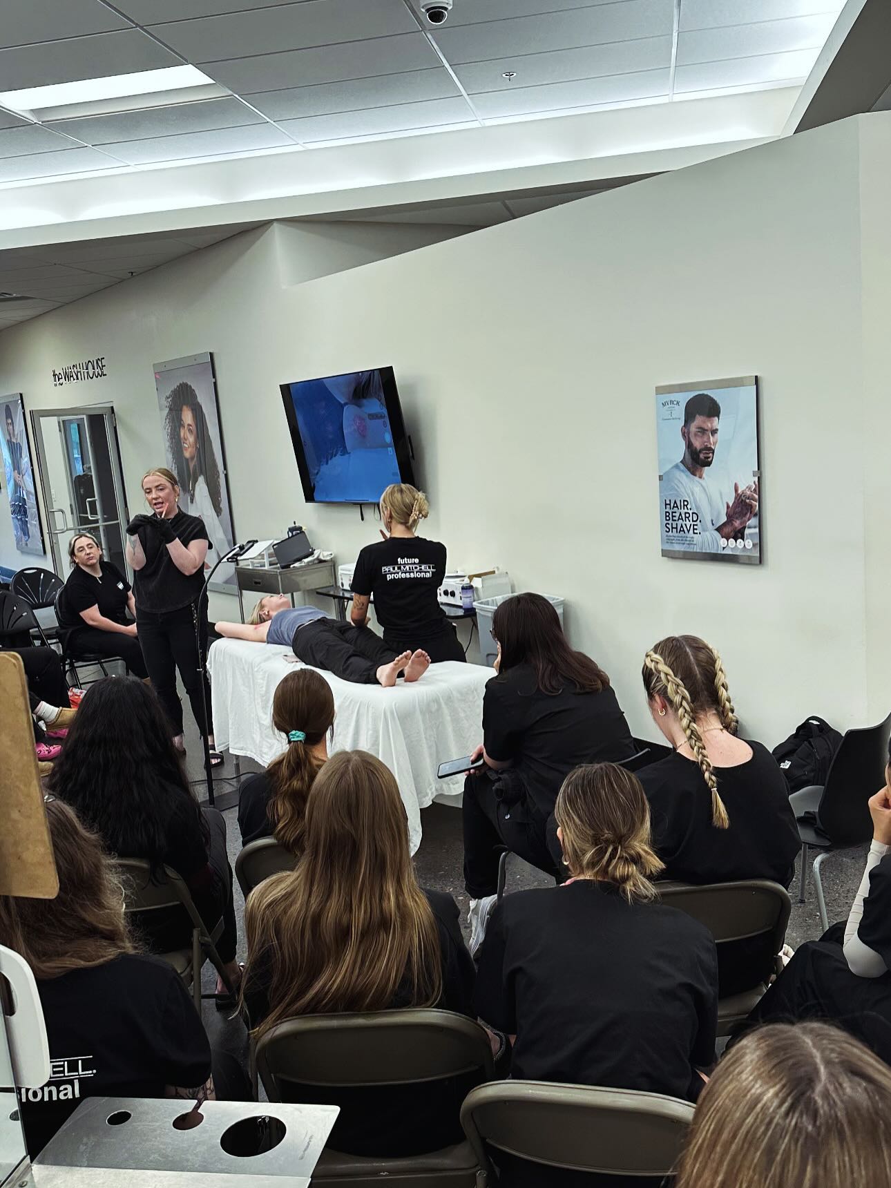 Pure joy today with my students at PMTS GR teaching them one of my favorite skills…waxing! We went over the basics and the students were able to see multiple demos including underarms, arms, and legs. So much fun! And so many good questions!