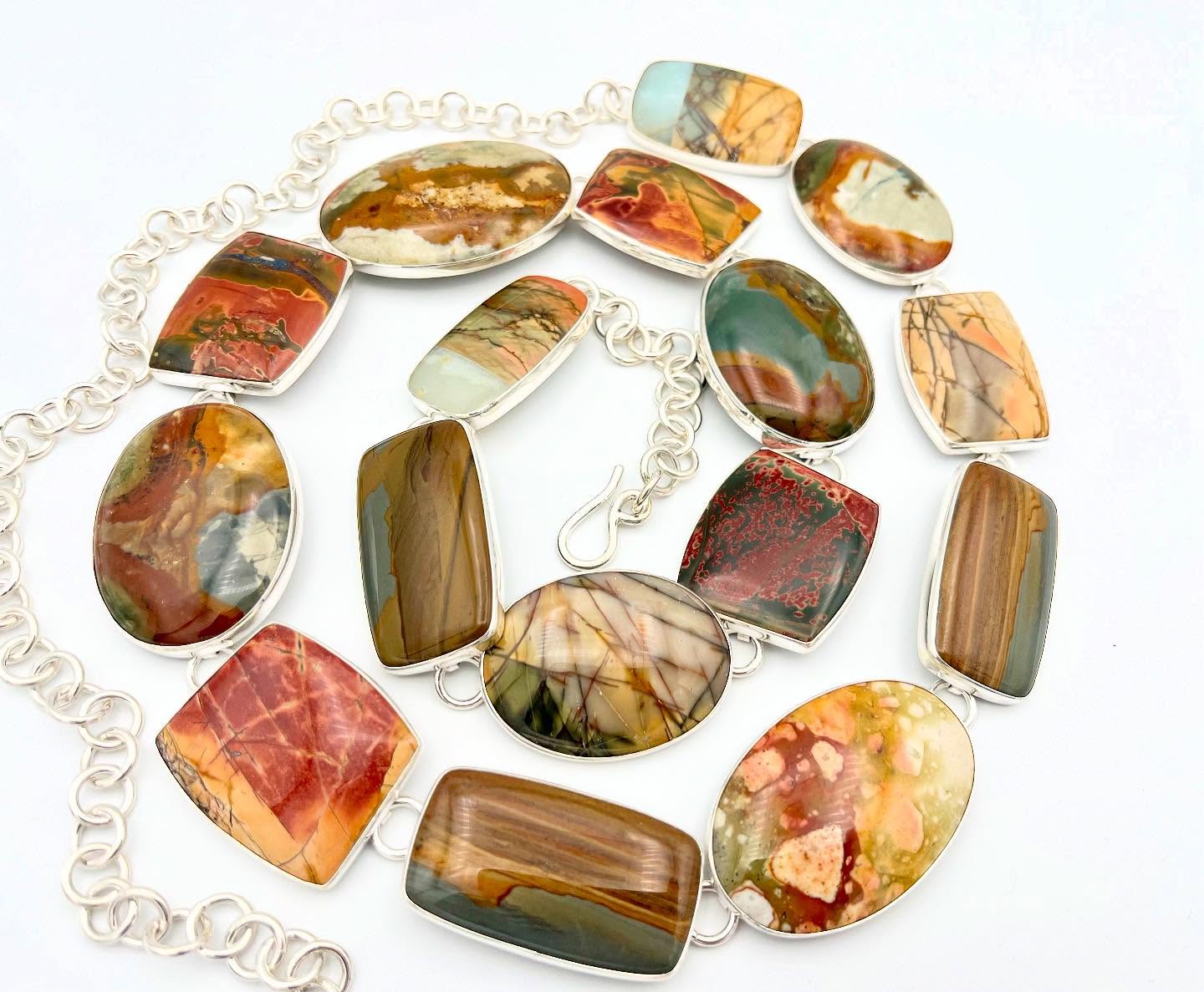 Step into your true potential with Earth’s Legacy! This adjustable belt symbolizes stability and leadership, perfect for your journey of transformation. Made with Red Creek Jasper and sterling silver, it supports authentic action and wise embodiment. Shop now: https://wix.to/D53TDXg #EarthsLegacy #Transformation #Stability