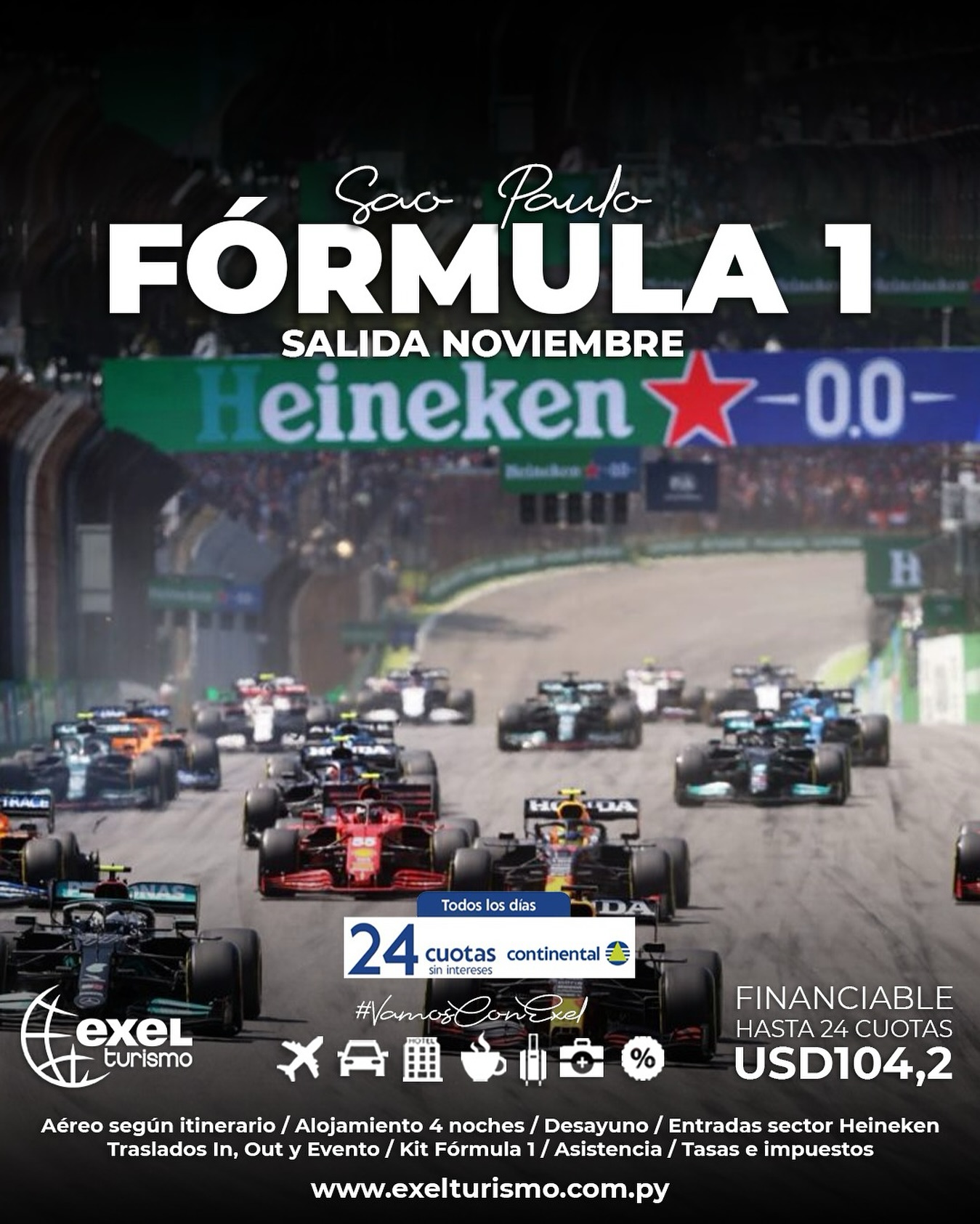 Viví la Fórmula 1 en SP desde los sectores Heineken 🍺🏎️
#VamosConExel
Más info? Déjanos tu número 📲