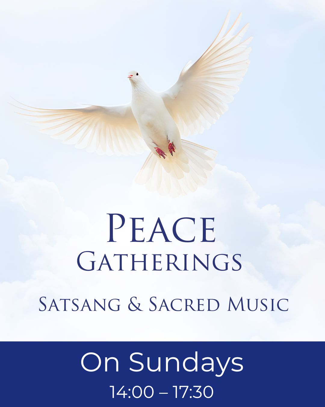 Every Sunday afternoon Divinya is open for everyone to come together for a Peace Gathering, where you are warmly invited to bring forth your innermost questions during Satsang and melt your heart in devotional singing.
The Divinya café is open from 14:00, the gathering starts at 15:00 with devotional Singing, followed by a Satsang with Guruji Sri Vast.
There is no fee for the program, please register your participation in advance.
www.divinya.org/peace-gatherings
Melt your heart in devotional singing, and celebrate the Glory of Life!