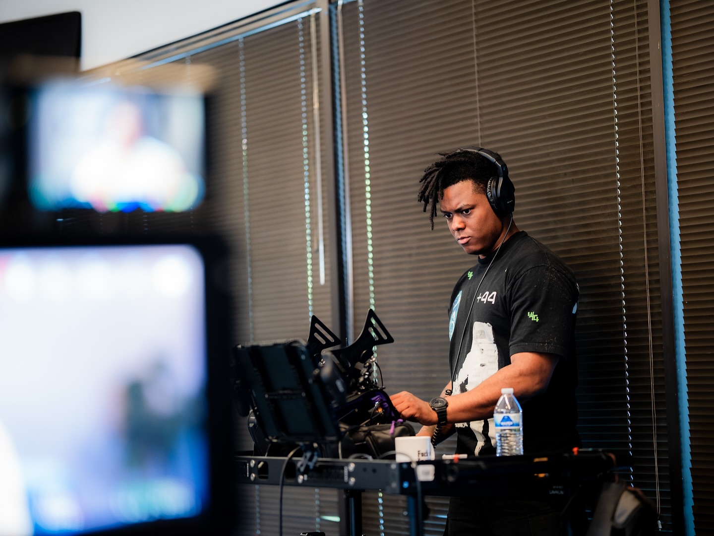 Mixing sound on set for an episodic streaming series with some cool gear and an even cooler coffee mug.