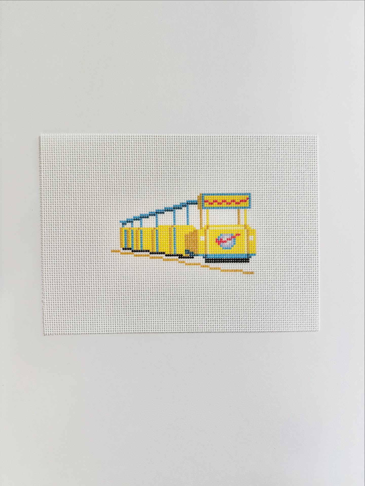 Countdown to our Jersey Shore Vacation is on! See last photo for an inaccurate “How Many Days Left?” paper chain 😂🥰 Wildwood Boardwalk Tramcar canvas is available now! 18 mesh, perfect for a beach start-to-finish project.
Stitching by the incomparable @missymissydee
Finishing in progress by yours truly