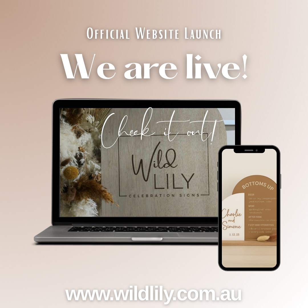 ✨ WE’RE LIVE! ✨
Wild Lily Celebration Signs officially has a website, and she’s looking pretty fabulous if we do say so ourselves.
From dreamy signage to custom pieces made with heart, you can now browse, swoon, and order straight from the comfort of your couch (but also please still come visit our market stalls).
Thank you for being here from the very beginning..
This moment is a big one. It’s the kind of milestone that reminds us dreams are worth chasing and persistence is key, and we can’t wait to see where it leads from here.
Tap the link in bio to explore the new site:
www.wildlily.com.au
And watch this space… we’ve got some beautiful new products blooming soon.
#supportsmallbusiness #wildlilycelebrationsigns
#creativebizowner #customsignage #websitelaunch #handmadegifts #2025events