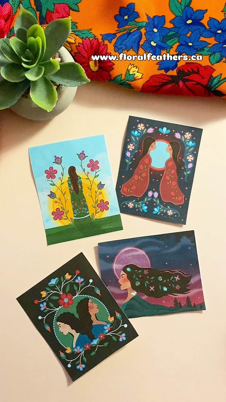 I really do look at everyone page. #metisillustrator #floralfeathersillustrations #floralfeathers #indigenousstickers #metisart #métis