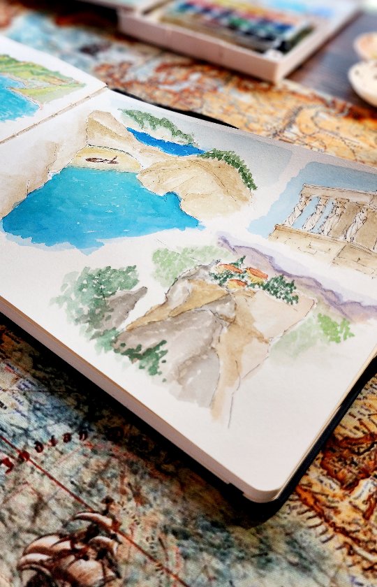 Completing the final Greece paintings on this relaxed Saturday afternoon!
#MemoriesOfGreece #MemoriesCollection #KamuanyaDesigns #melancholicart #nostalgicmemories #NostalgicArt