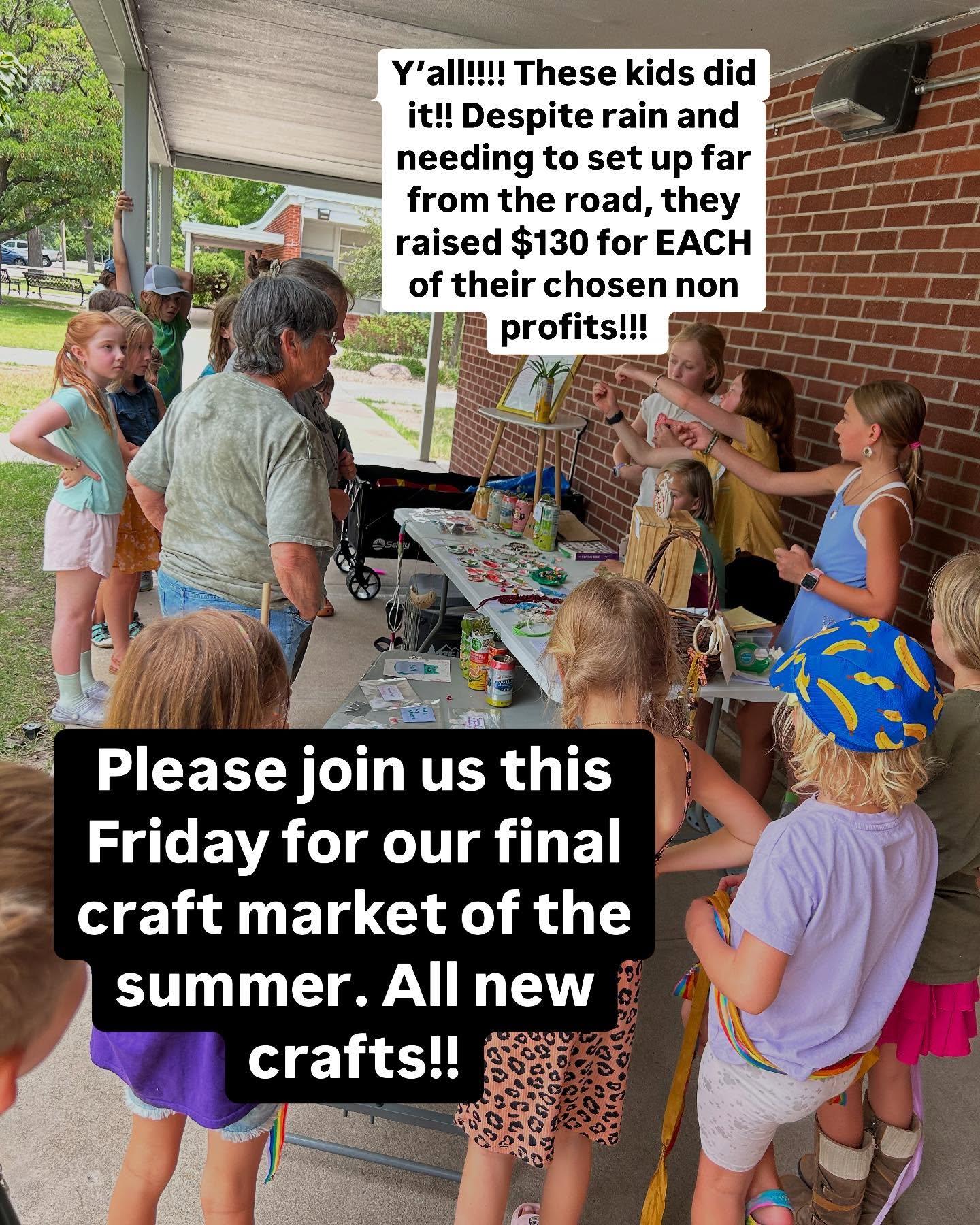 Wow!! After only crafting for 2.5 days, these young people were able to raise $130 for @vindeketfoods AND $130 for @animalfriendsalliance.
We have a few more days this week to prepare for our Friday Craft Market with all new art and crafts! Swing by Polaris EL school from 1-3:30 PM this Friday for free popsicles and fun crafts to peruse.