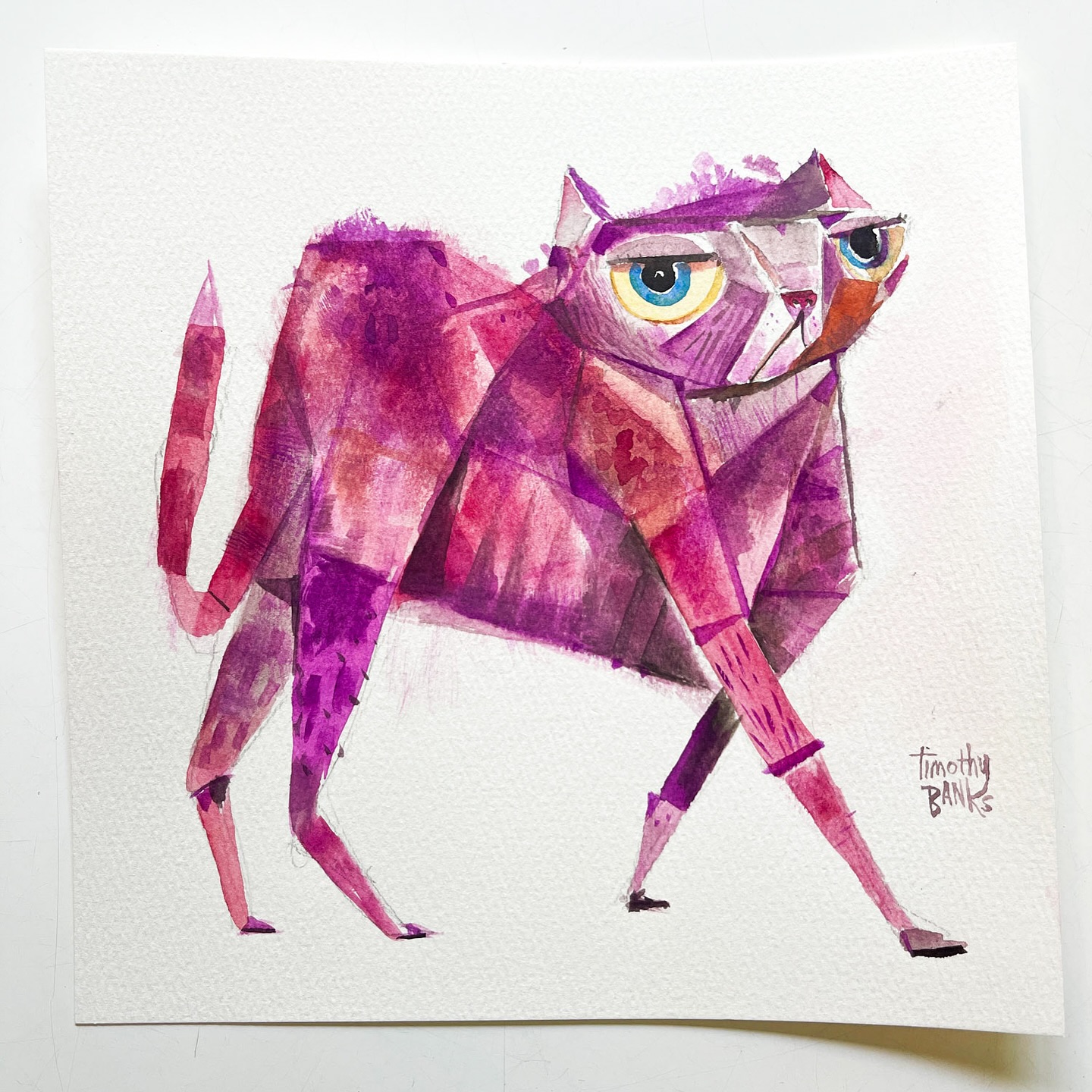 Title: “Fabric Cat”
Watercolor on paper, 8x8”
Created in 2025
Available exclusively at @ugallery
This one strutted right out of a quilt and into your living room. “Fabric Cat” is all mood, all patchwork drama—stitched together in watercolor, attitude, and a splash of pink panther energy. Now prowling at UGallery.
#FabricCat #watercolorart #contemporaryillustration #moderncatart #catpainting #charlestonartist #ugalleryartist #pinkart #quirkycat #cubistcat #timothybanks #animalillustration #catcollector #weirdandwonderful #artforsale #artloversofinstagram