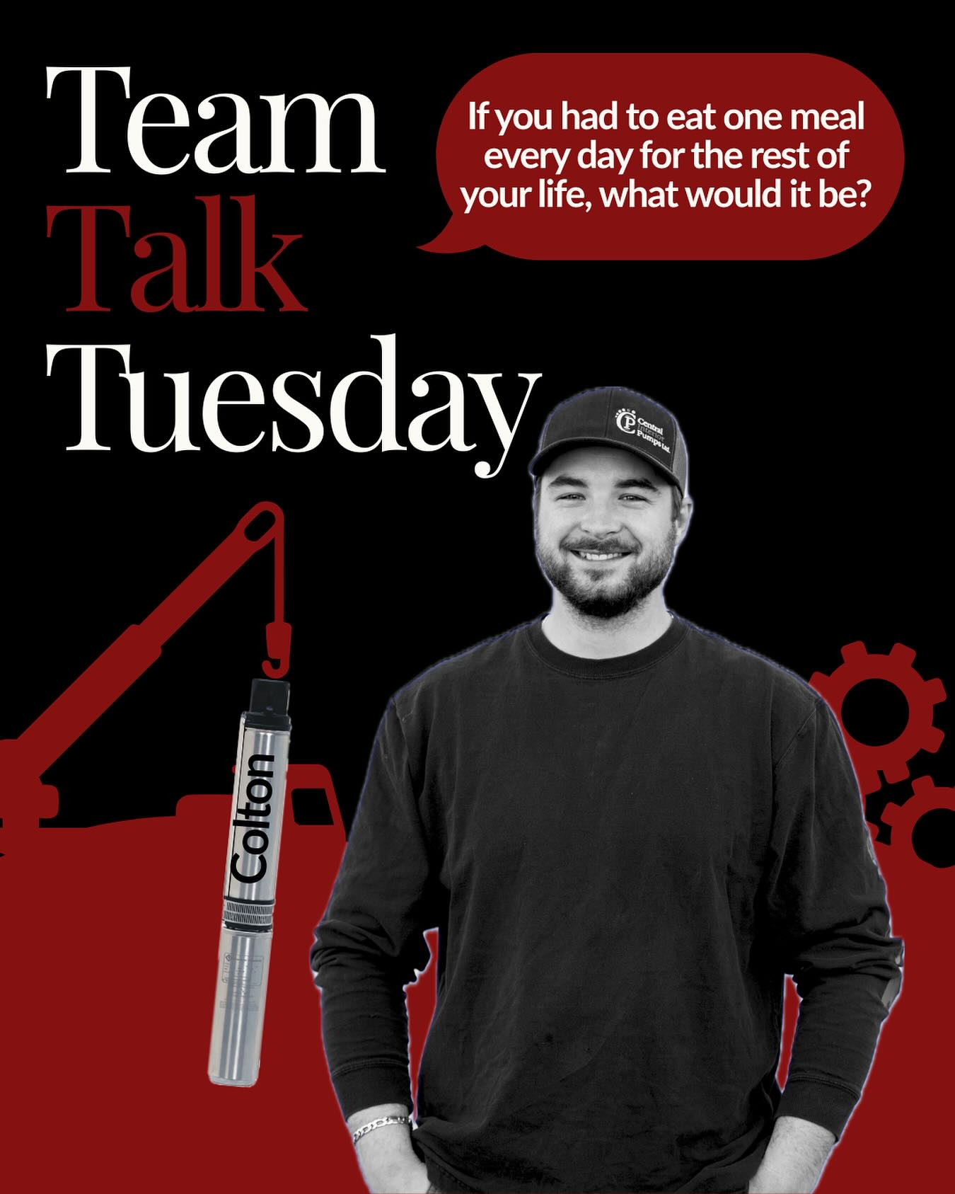 Team Talk Tuesday ๐ฃ๏ธ
If you had to eat one meal every day for the rest of your lifeโฆ what would it be? Coltonโs going all in on burgers - โYou canโt go wrong. Thereโs so many ways to switch it up, it never gets boring.โ
Weโve got to admit.. solid choice. ๐
Drop your pick in the comments! ๐๐ผ
#Kamloops #KamloopsBC #KamloopsBusiness #SupportLocal #ProtectorsOfGroundwater #Groundwater #Aquifer #WellPump #WaterSystem #WaterWell #WaterWellDrilling #SubmersiblePump #FranklinElectric #Grundfos #WaterTreatment #WellRehab #WellTesting #RainWaterCollection #Groundwater #Aquifer #TeamTalkTuesday