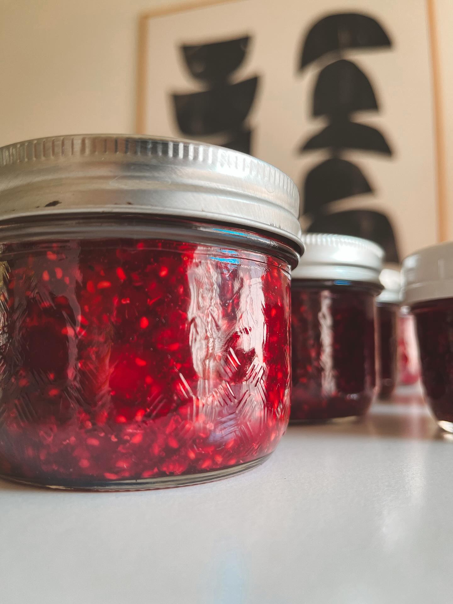 Made a small batch of raspberry jam yesterday. 😋