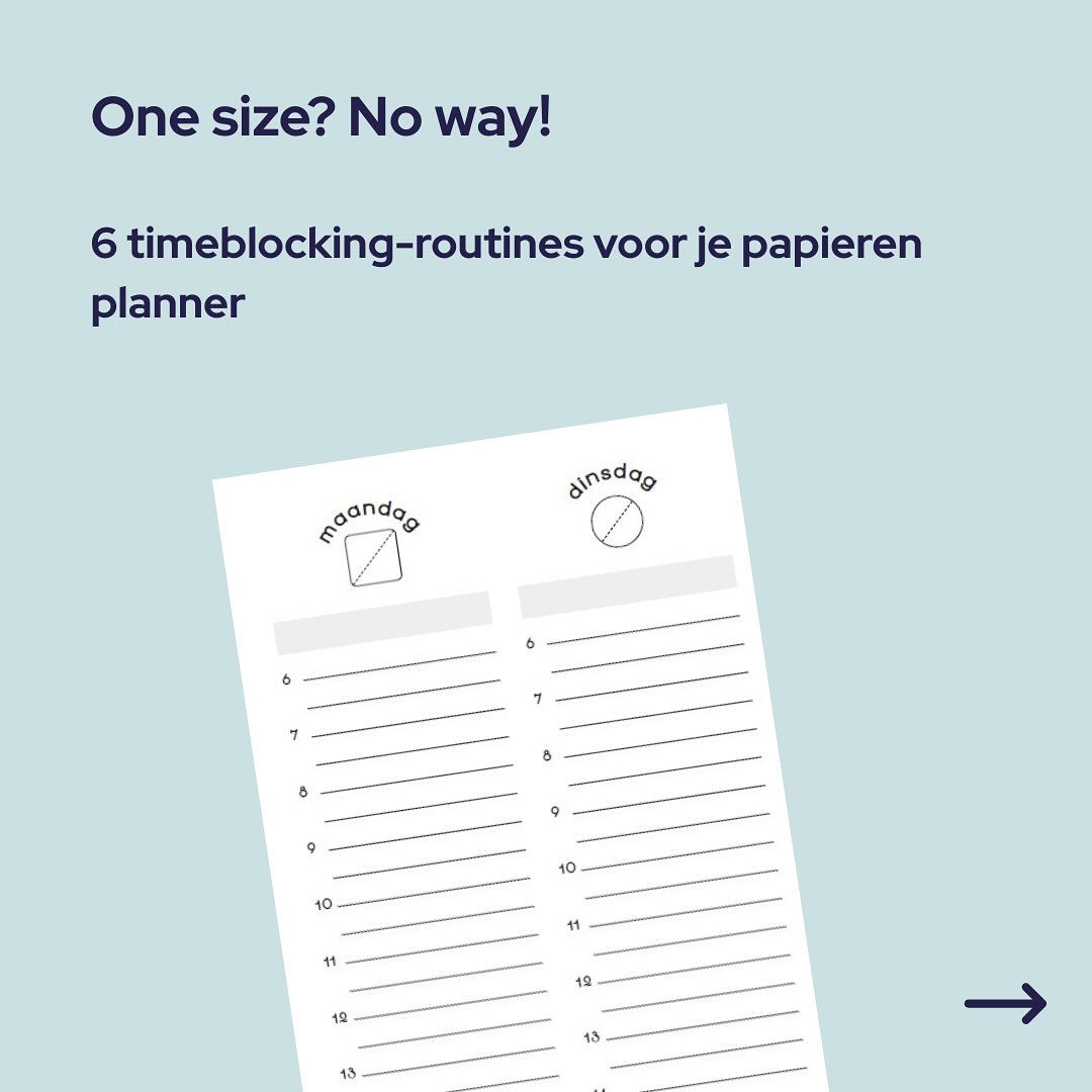 6 Timeblockings methodes:
1. Klassiek per taak
2. Blokken per energieniveau
3. Themadagen
4. 3 blokken systeem
5. Pomodoro blokken
6. De brandweermethode
#plannen #planners #minderstress #stresstips #focus
