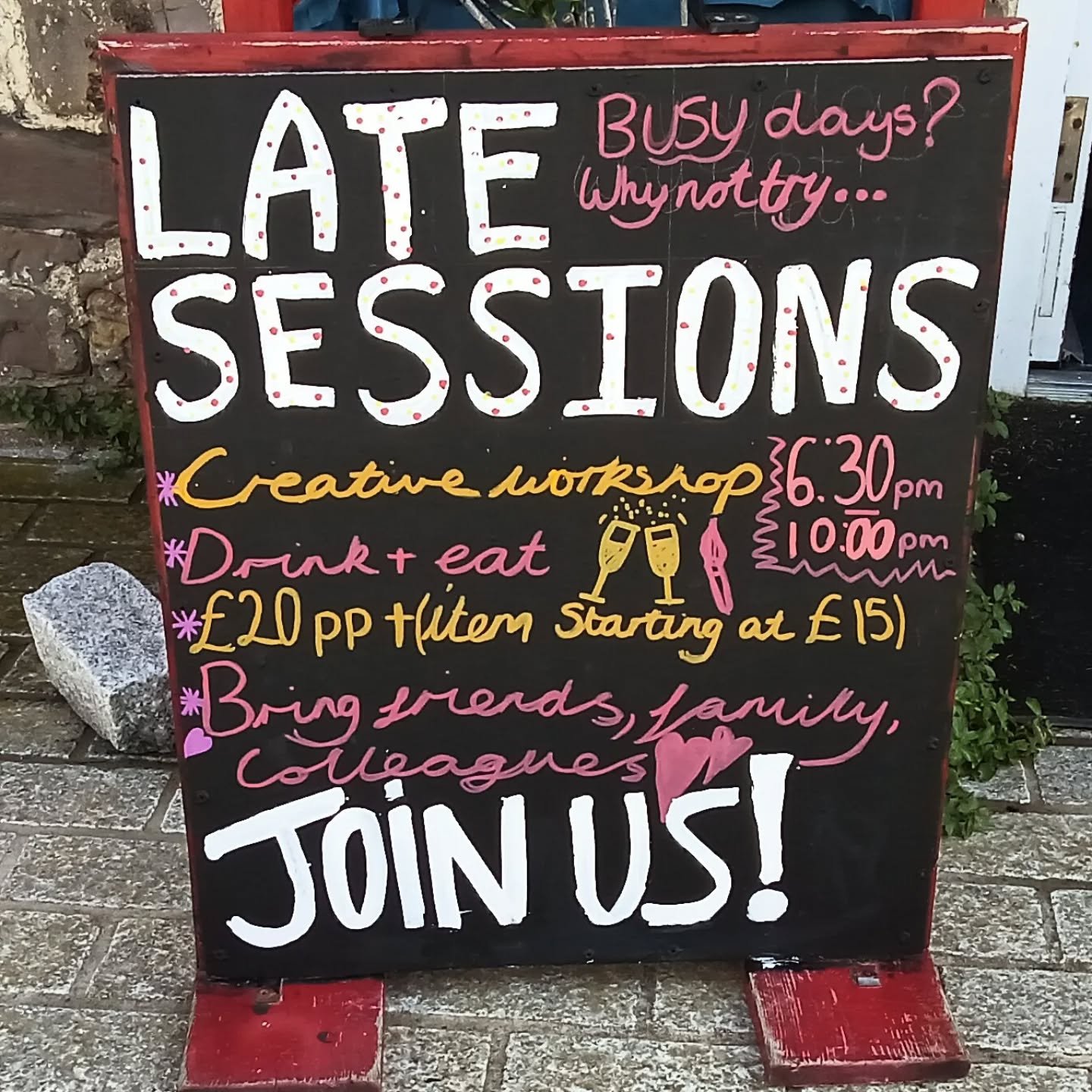 It's all happening!
Fab week with two amazing young students from Budehaven school on work experience. Maisie and Emma worked their socks off and I must say, they are a credit to their school. They produced these lovely chalk boards for us.
Late Sessions... We are doing evenings from 6.30/7pm until late. Ideal if you are working in the day or at the beach. Fantastic graze table supper inc, or if you have already eaten, ask for the Pudding Club. Just call us to book 01288 350107. If you want to know about it, please ask Penny and Debbie at the at the Tourist Info centre.
Summer sessions should be up and running on line now... Thekitchenfront.co.uk (dang website still needs a little bit of tweaking)
And Oh My Days... How much fun did we have with Emma and her hen party?! Victory Rolls, Creative session, dance, spiffing high tea and photos of course. The Betty Grable and The Rosie the Riveter.
Have a great summer holidays everyone. See you on the other side. 😍