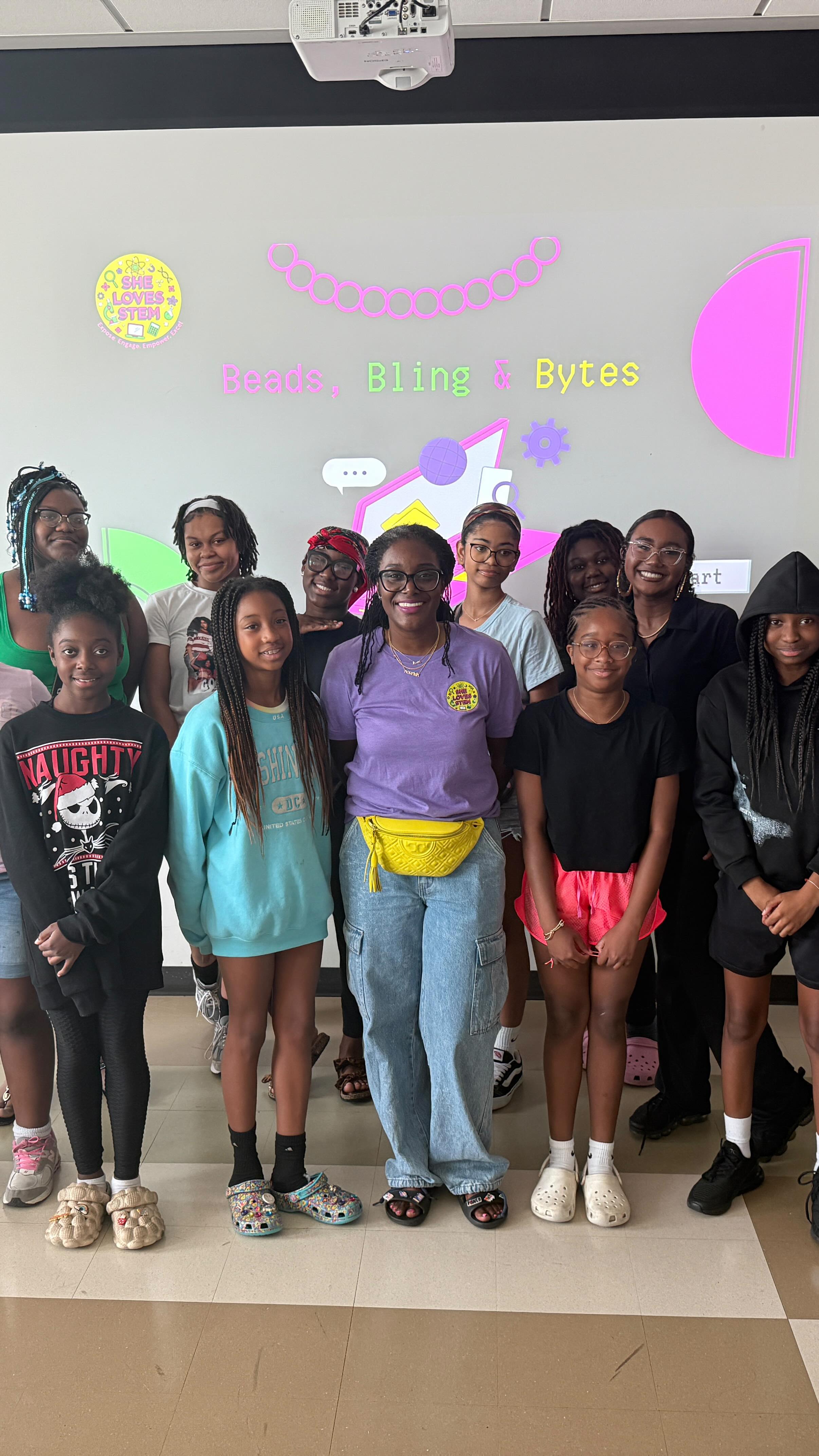 We had a blast introducing middle school girls to the magic of coding through creativity at our Beads, Bling & Bytes Workshop hosted at Morgan State University! From learning the basics of binary, stringing beads to cracking binary code, these future tech leaders learned how to encode their initials using 1s and 0s and turned code into wearable art! 📿
Shoutout to all the brilliant girls who showed up ready to learn, code, and BLING! 💪🏽💫
Some even made a bracelet for their moms too 😩🤗❤️
Big thanks to @morganstateu for having us back every year for the FACS (Females Are Cyber Stars) Summer Program and allowing us to host an engaging, fun, stylish, and empowering session.
🩷💜💛💚
#SheLovesSTEM #BinaryBling #GirlsInSTEM #MorganState #STEMEducation #BlackGirlsCanCode #BeadsAndBytes #RepresentationMatters #STEMworkshop #TechIsCreativeToo #BeadYourCode #WomenInTech #FutureCoders #SheCodes #STEMspiration #shelovesbinarycode #sheisSTEM #MSUFACS#MSUFACSSummerProgram #shecanSTEM #shelovesscience #SheLovesTech #GirlsInSTEM
