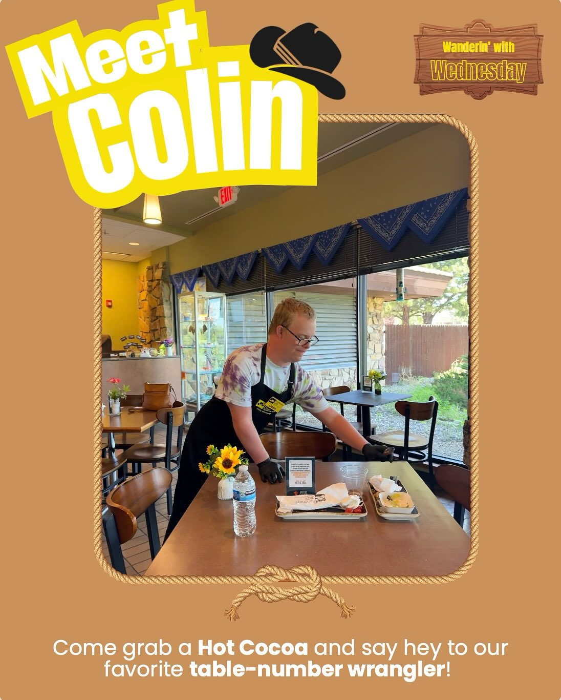 Collin is a great hard worker and loves working at the Cafe. Come stop by!
Comment down below what your favorite Hot Cocoa topping is!☕️