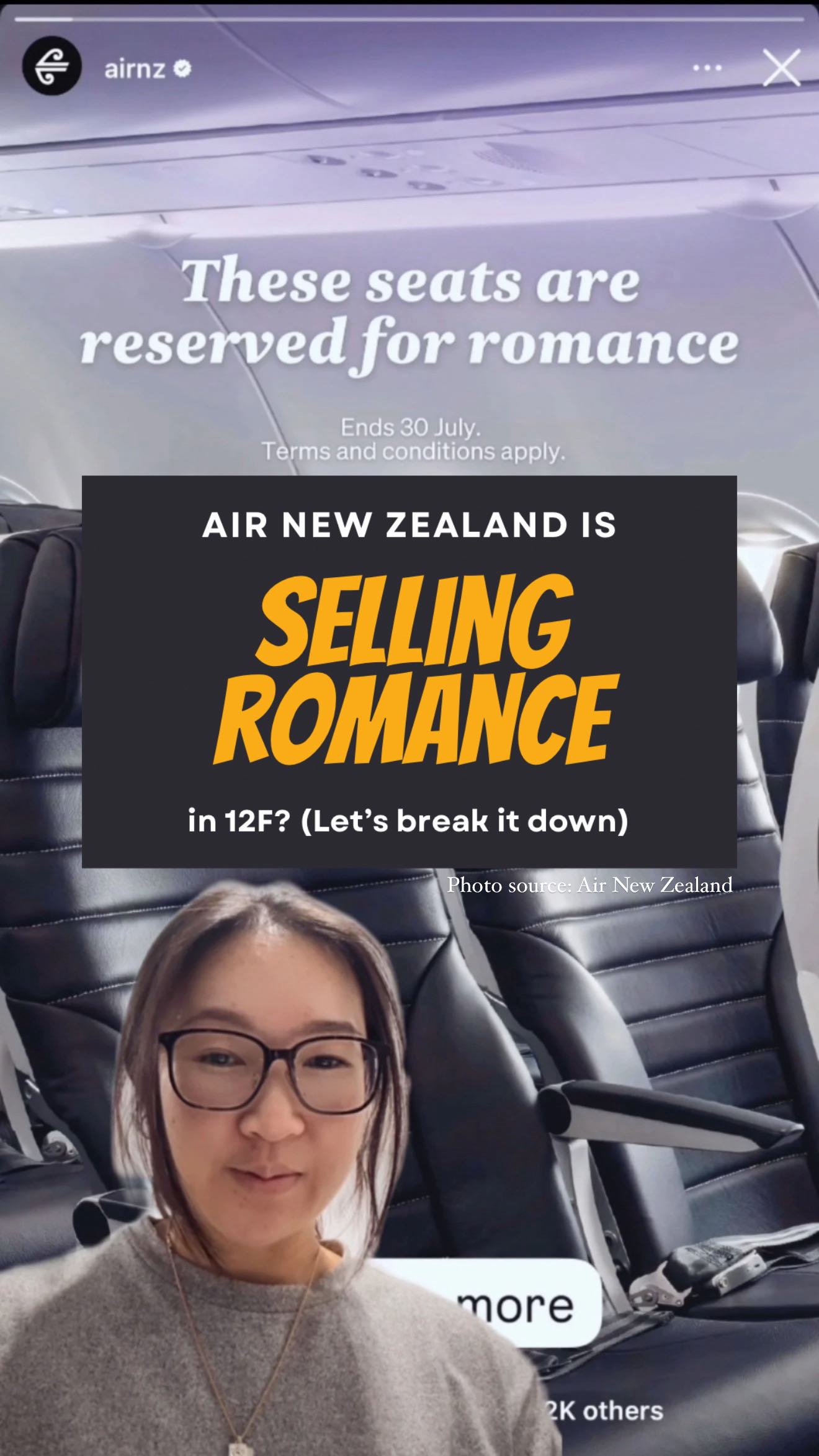 ✈️ Saw this GENUIS Air New Zealand ad floating around
Let’s break it down because there is GOLD for offer creation.
Air New Zealand have seats labelled “Reserved for Single” and “Reserved for Wingman”. They still had the same offer, but they changed the positioning. This is what you can do with your offer too.
They took a basic offer (essentially a seat on a flight), and turned it into an experience. This is the same for service offerings, people don’t want coaching sessions, or weekly check-ins, but they want the path of least resistance.
Fun fact: Research shows that consumers value experience more than product features (there are numerous pieces of research here, but SuperOffice CRM had one from Apr 2025 if you wanted to Google it).
My point is, while that’s an ad, it’s ALSO offer creation!! Not to add more stuff, not lowering the price and race to the bottom of the market, but framing what you have in a way that feels different, that people WANT, and is worth taking on, today (urgency, and yes, for core offers too).
Most people scramble to build better products, but that takes time and effort, when in reality, many just need better angles. This works for large corporations like Air New Zealand (just as we saw today), but I’ve also seen it in so many small businesses! There are so many better ways to invest time and energy.
P.S. Not affiliated with Air New Zealand. I just came across their ad and absolutely loved what they did! What do you think?
#smallbusinesstips #businesstips #businessstrategy #offer #salespsychology #urgency