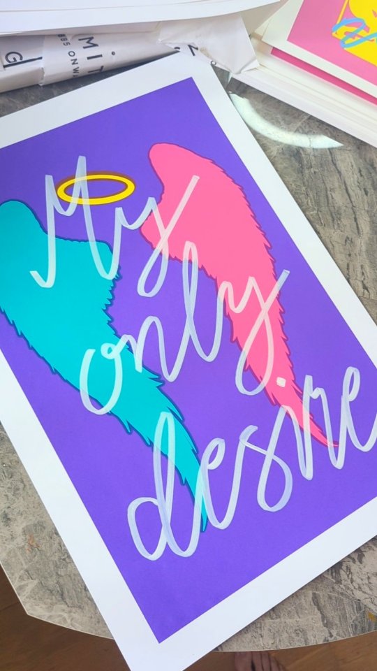 Making of my Heaven nightclub print. Represented by the angel wings with the lyrics to the first ever song played at the iconic nightclub 🎶🎵 🌈 🪩. London's biggest LGBTQ superclub @heavenlgbtclub is still going today to support the community 💜 ❤️ 💜
Signed edition of 50
4 later screenprint on 330 GSM paper
2024
£160 unframed. DM or email to buy
#lgbtqart #heaven #emergingartist #gaylondon #gayart #instagay #contemporaryart #QUEERTODAYGONETOMORROW