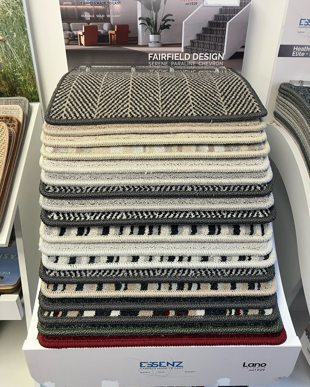 We are VERY pleased to now be offering the modern and sophisticated Fairfield Design carpet range from our partners @lanocarpets
These feature timeless chevron designs in a carefully selected colour palette together with stripes and plains too..
Tufted construction ensures a soft yet comfortable feel underfoot.. this high quality polypropylene carpet can be used anywhere in the home...as well as other high traffic areas..available in both a 4m and 5m width.
Pop into store, we will always do you the best deal possible if you require replacement underlay, carpet grippers and door bars... We can fit this for you too...let's have a chat either on line via our website or by simply completing a few details on our Request A Quote feature...
#carpetdesign #carpet #polypropcarpets #chevroncarpet #stripecarpet