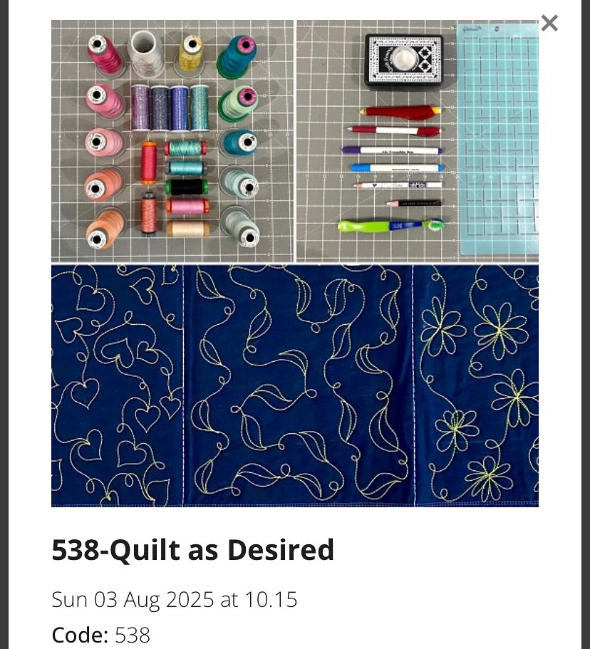 Details of second talk I am giving at @thefestivalofquilts this week, Quilt As Desired.
If you are visiting the show on Sunday and need some hints, tips or motivation to get your quilt tops actually quilted then please book and come along.
Link to booking page in profile 🔗
#festivalofquilts2025 #foq2025 #quiltshow #quilttalk #quiltlecture #quiltasdesired #finishyourwips #finishyourquilts #cutandalter