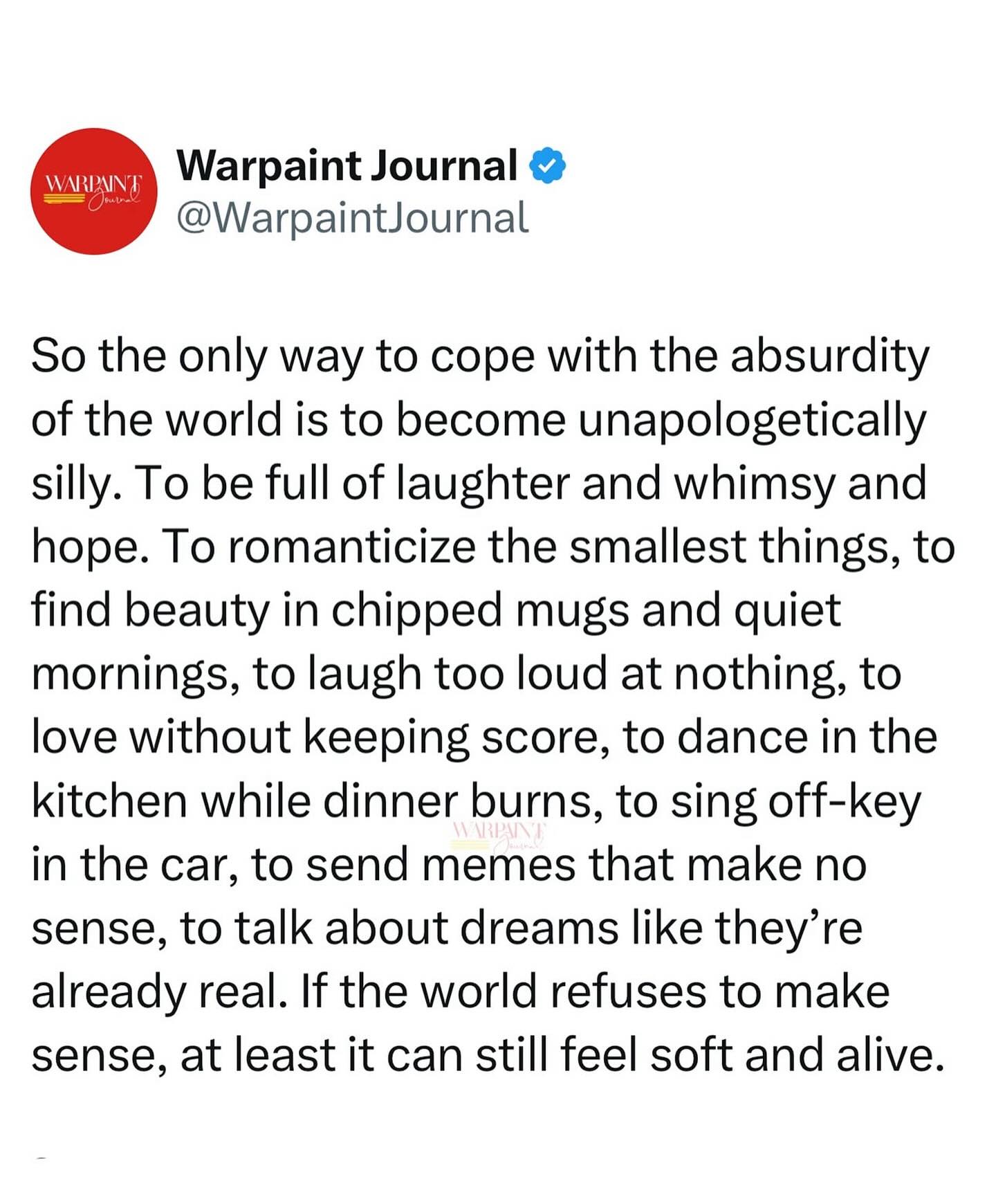 Love this from @warpaintjournal ♥️