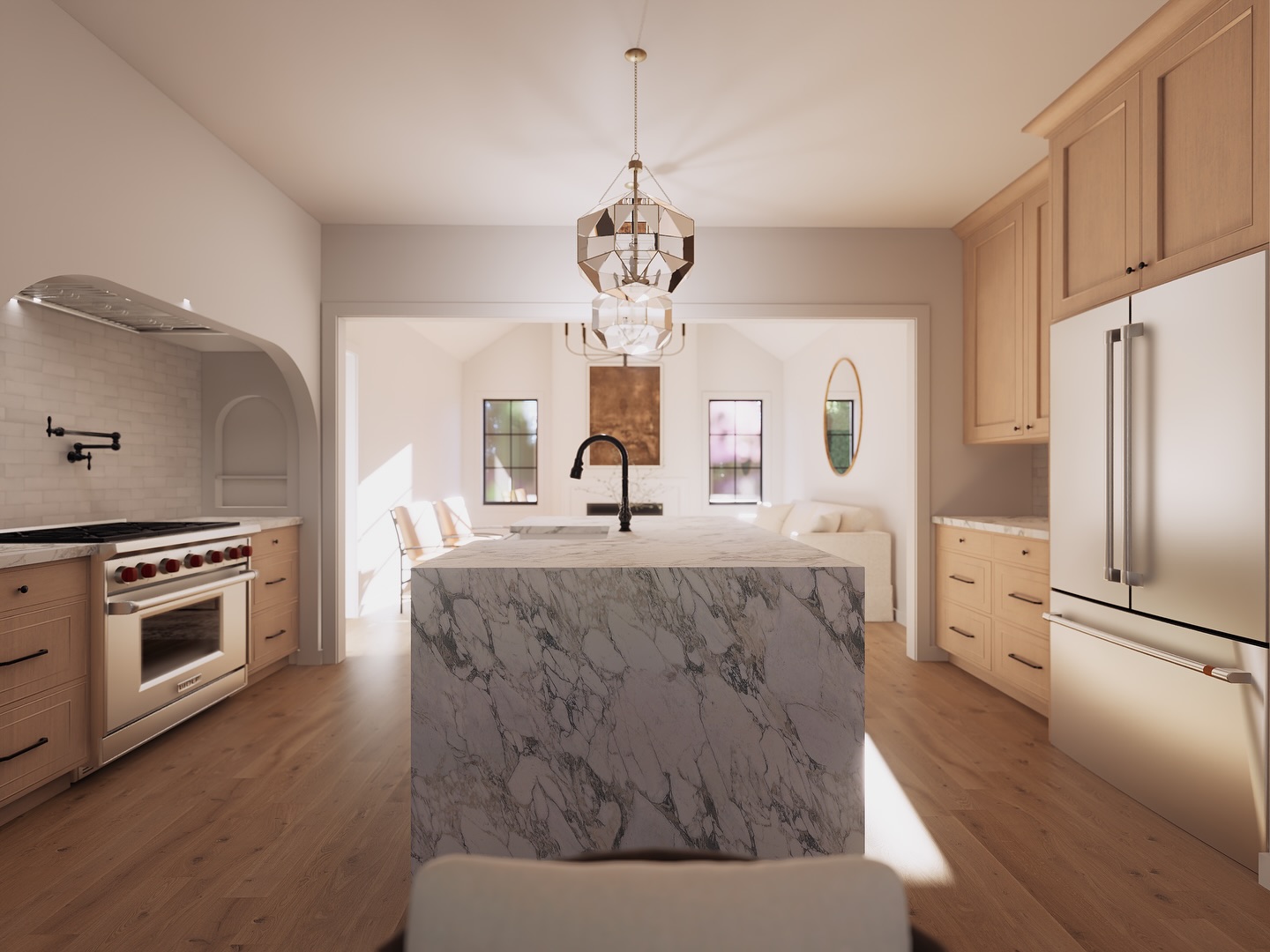 The kitchen is the heart of the home—and this one brings all the warmth + wow ✨
From the marble waterfall island to the custom range nook, every detail was designed to be both beautiful and functional.
Kitchen design by yours truly 🫶
I’m currently taking on only a few more kitchen design projects this year— DM me if you’re ready to start designing your dream kitchen!
#kitchengoals #interiordesign #customkitchen #kitcheninspo #3drendering #taylorgahertyinteriors