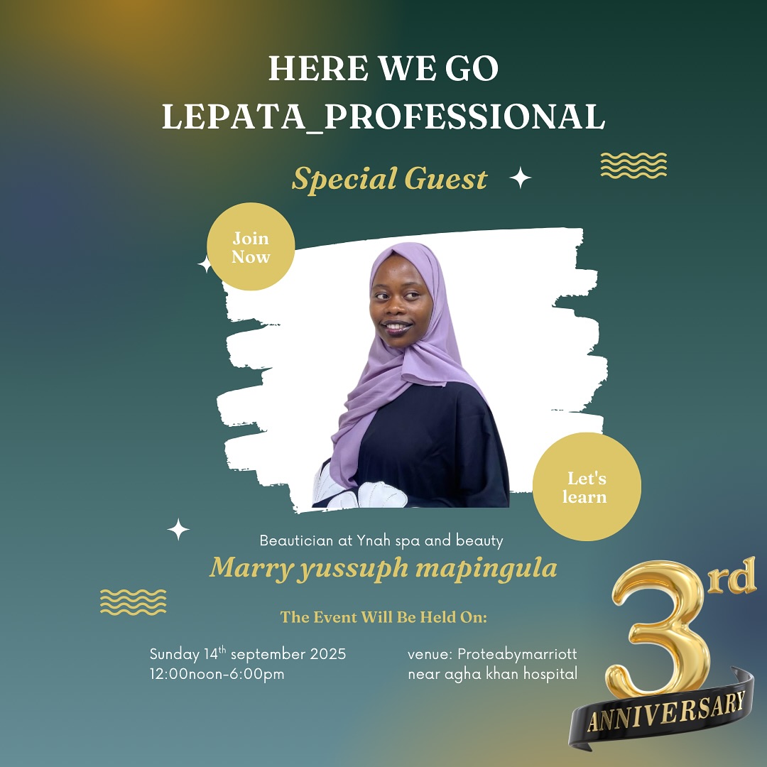 @off_iamlmary22 is attending Lepata Professional Day!
We’re excited to welcome one of the amazing professionals shaping the beauty industry. 💅✨
Can’t wait to learn, connect, and grow together!
📍 Protea Hotel by Marriott
🗓️ [14-09-2025|
🕛 12PM – 6PM
#LepataProfessionalDay #BeautyExpertsTanzania #LepataCircle #ImAttending #SpaAndBeautyPros
