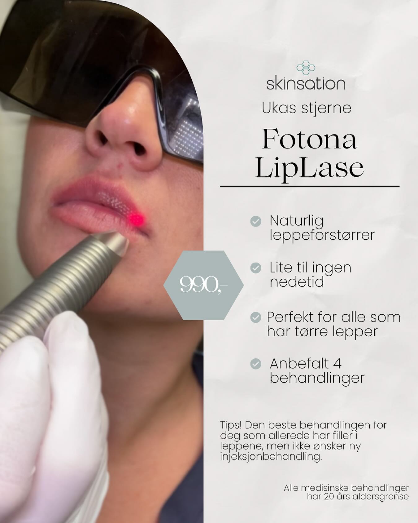 💋 Sommerfriske lepper – helt naturlig! ☀️
Fotona LipLase gir deg mykere, fyldigere lepper uten nåler eller injeksjoner – kun ved hjelp av din egen kollagenproduksjon ✨
Perfekt nå på sommeren når du vil føle deg fresh, naturlig og klar for sol, smil og iskalde drinker 🍓🍹
📍Skånsom laserbehandling
📍Ingen nedetid – perfekt i ferien
📍Naturlige og langvarige resultater
Glow up leppene dine på en naturlig måte i sommer 🌸
#LipLase #FotonaLipLase #Sommerglød #NaturligeLepper #SkjønnhetUtenNåler #FreshSommerlook