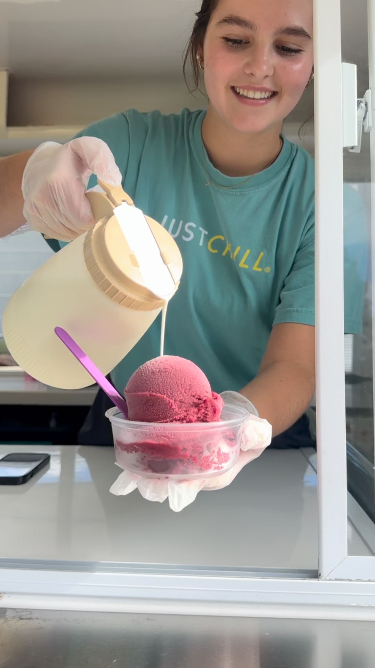 Sweet cream is just two simple ingredients.✨ Heavy cream and sugar! Perfect addition on any of our ices 😍 thank you @morganbnsn 🤗