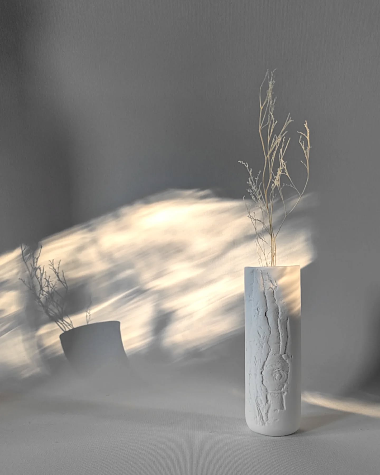 Ombres et lumières à travers les branches du tilleul et les fenêtres de l'atelier
-
Vase ÉCORCE
Porcelaine
-
#porcelaine #artisanatdart #vaseporcelaine #pieceunique #decoration