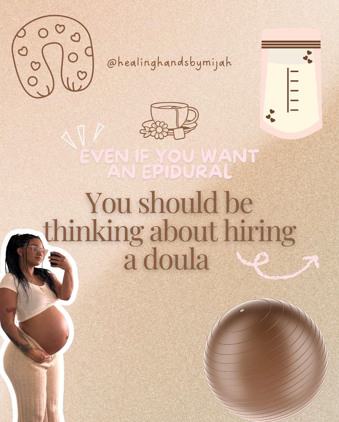 I’ve actually gotten this question quite a few times, on whether someone should hire a doula even if they plan to have a medicated birth and my answer is, if you want to feel supported, heard and prepared then yes.
I don’t just hold babies, I hold mothers, I hold the family members. I work for you, not the place you are birthing at.
We meet up while you’re pregnant, we create a relationship, we discuss your plans, desires and potential fears. I prepare you for what is to be expected and what may come about.
Also, we can position you in many different ways to get that pelvis and baby into better suited positions. So I’m not just sitting around as we anticipate your baby, we are still working with movement, dance, sway, gravity and so much more.
#palmbaydoula #blackdoulasmatter #birthworker #epidural #laborprep #birthprep