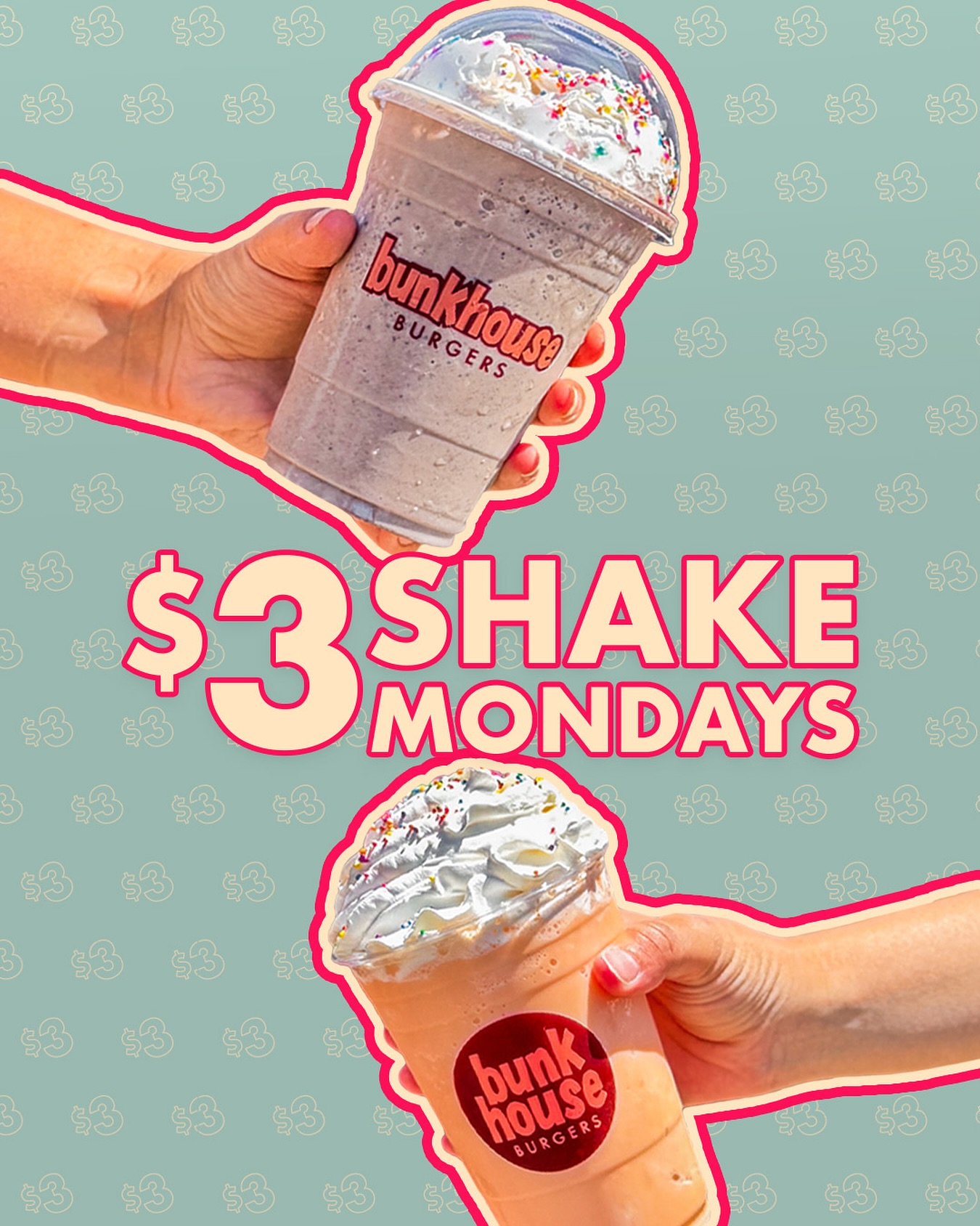 🥤MONDAYS JUST GOT SHAKEN UP!🥤 We’re slingin’ $3 shakes every 👏 single 👏 Monday — all flavors, all day, no fine print, no funny business. Just thick, frosty, creamy shakes that make Mondays worth showing up for.
Limit 4 shakes per car.