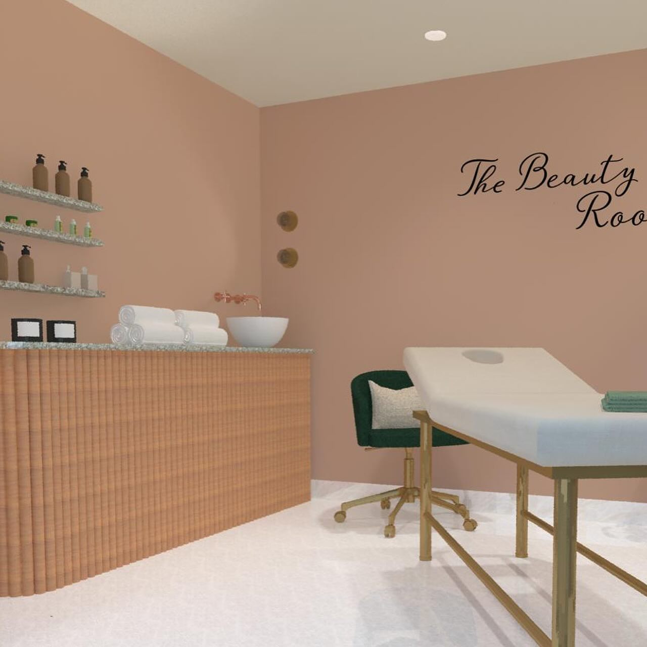 The Beauty Room - Dusky shades of pink and deep tones of forest green. 🪞🌿💅🏻 🫧
Every aspect of The Beauty Room is tailored to elevate the experience and enhance natural beauty, offering a sanctuary to truly unwind and embrace inner radiance.
#spadesign #dustypinkdeco #forestgreen #marble #brushedgoldhardware #rosegold #lucyvictoriadesigns