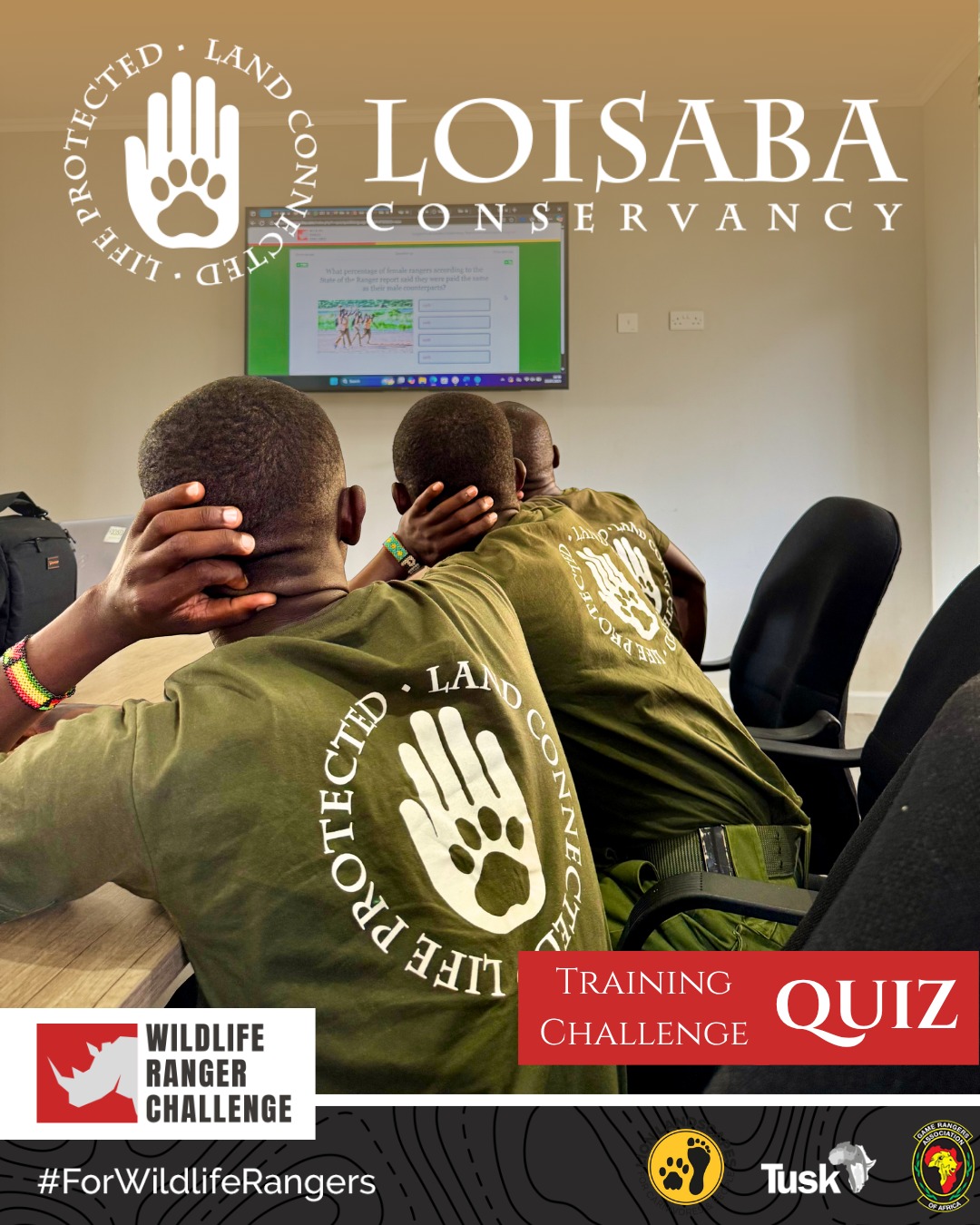 The Wildlife Ranger Quiz is on!
Our rangers are putting their conservation knowledge to the test—covering everything from species ID to tracking skills. Wish them luck as they represent Loisaba!
🔗 Support our rangers: https://wildlife.rangerchallenge.org/campaigns/Loisaba-Conservancy (link in bio)
#WildlifeRangerChallenge #ForWildlifeRangers #LoisabaConservancy #LandConnectedLifeProtected #FrontlineConservation #RangersLeadTheWay #RhinoProtection #ProtectWildlife #TuskTrust #ConservationInAction #SupportOurRangers #TrainLikeARanger #LaikipiaConservation #SupportOurRangers @tusk_org @lionlandscapes @gamerangersassociationofafrica