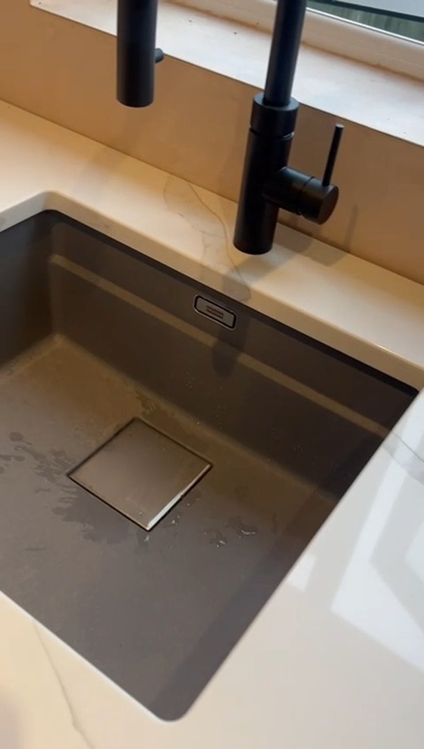 IQ Calacatta Gold quartz tops with waterfall end panel fitted in Sale